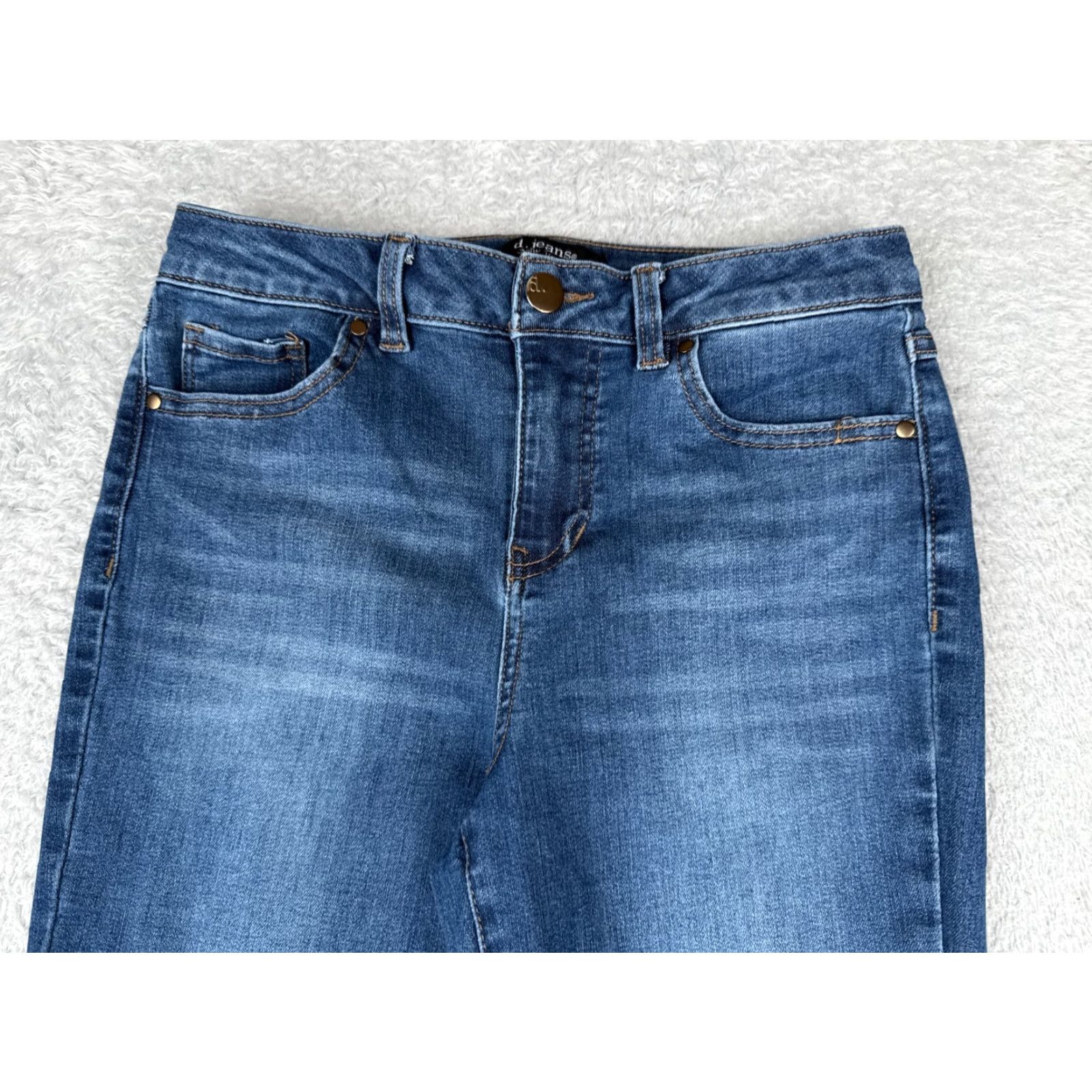 Vintage Maurices Jeans Womens 28x30 Blue Denim Mid Rise 28 30 5-Pocket Distressed Flared Bootcut Cotton Blend USA Size 34" / US 12 / IT 48 - 4 Thumbnail