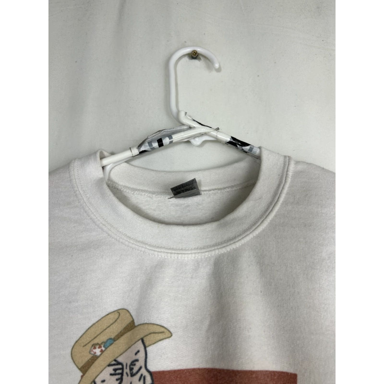 Gildan VINTAGE Gildan Womens Crew Neck Sweater Cowboys Cowgirl White Small Pullover Candy Cotton Blend Size S / US 4 / IT 40 - 3 Thumbnail