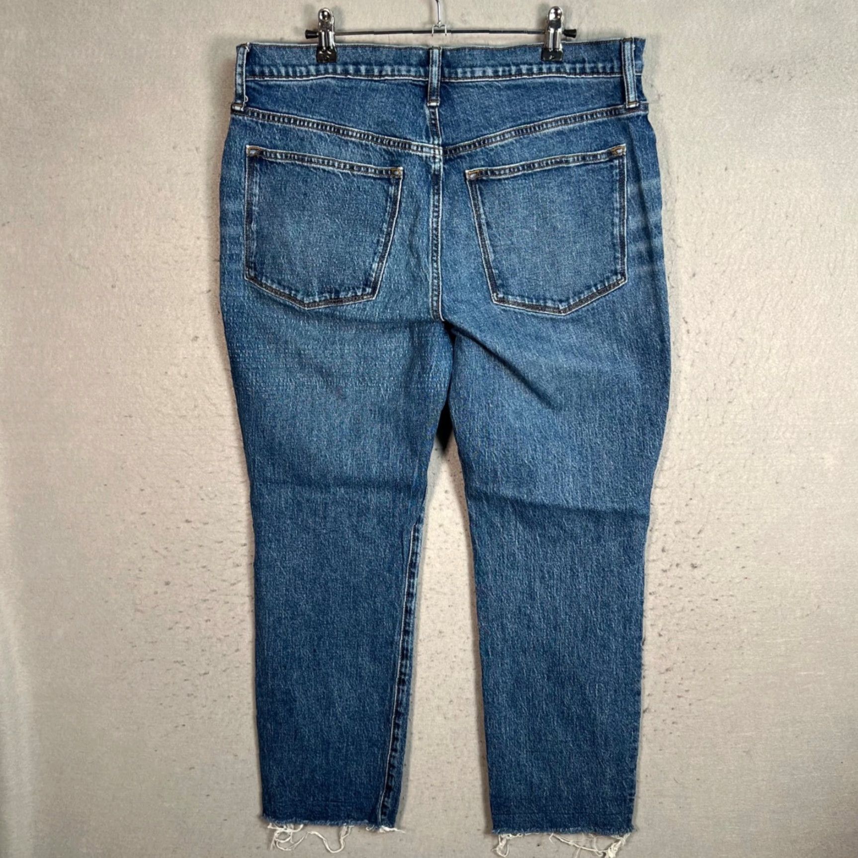 J.Crew J.CREW Slim Boyfriend Jeans 30 Blue Medium Denim Cotton Blend Frayed Hem 5-Pocket Womens Size 30" / US 8 / IT 44 - 2 Thumbnail