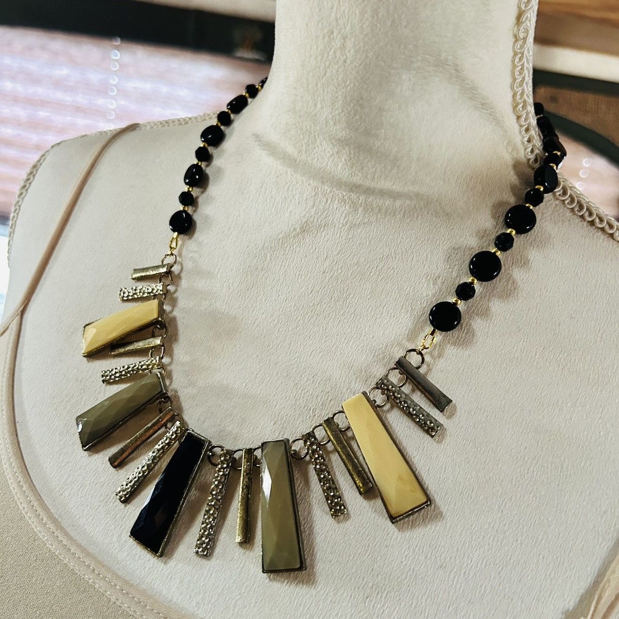 Handmade Handcrafted repurpose faceted disc link beaded necklace Size ONE SIZE - 3 Thumbnail