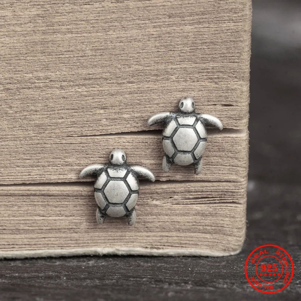 Jewelry Tiny Turtle Ocean Stud Earrings 925 Sterling Ear Charms Gift Size ONE SIZE - 2 Thumbnail