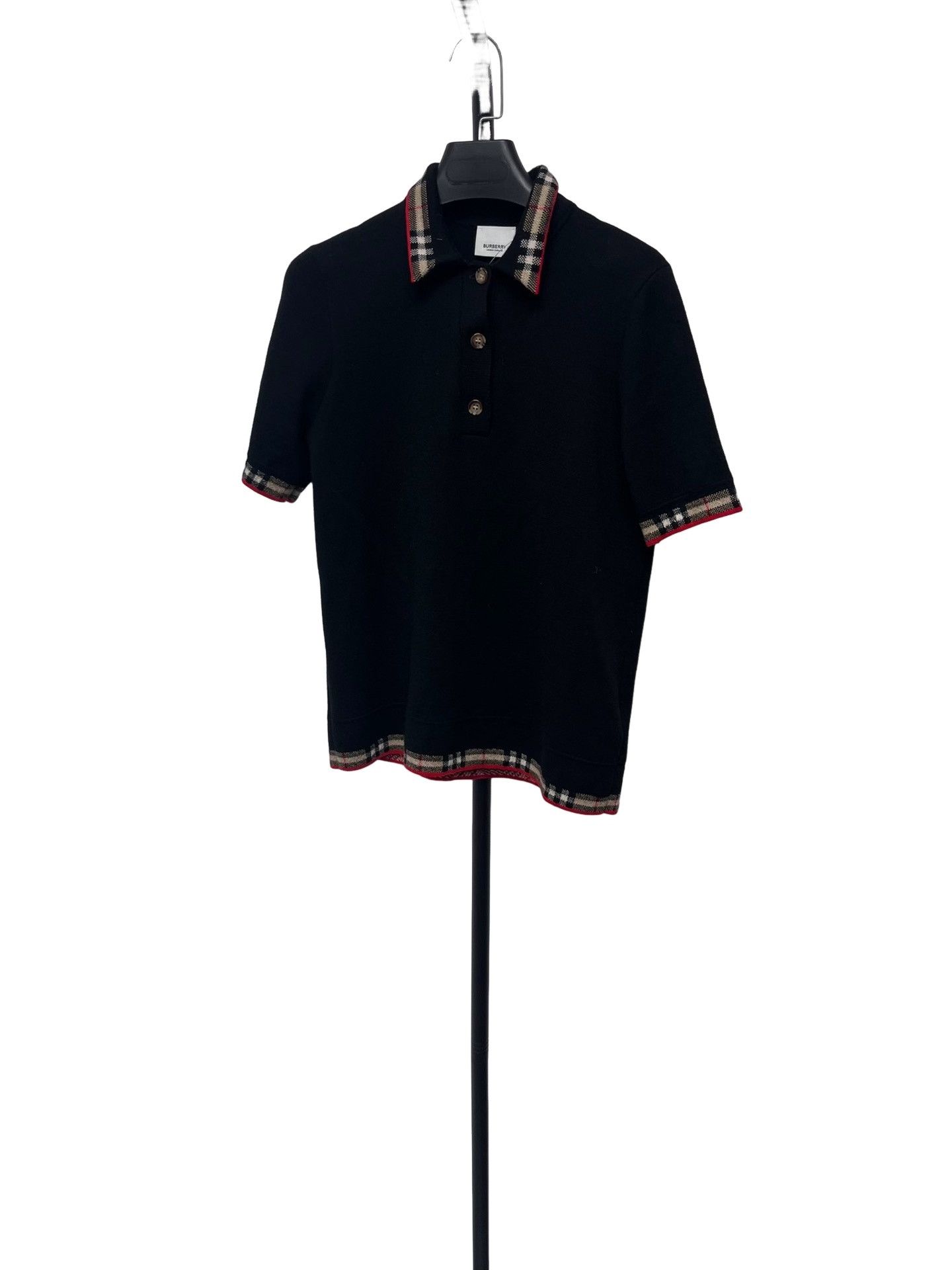 Burberry Burberry Check Trim Merino Wool Polo Size M Size M / US 6-8 / IT 42-44 - 1 Thumbnail