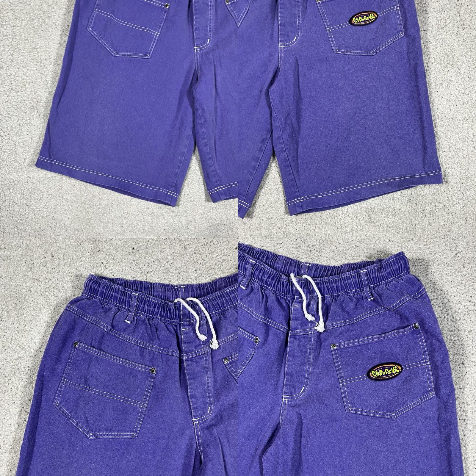 Ocean Pacific Ocean Pacific Shorts Mens L Purple Vintage Made USA Pockets Baggy Skate Surf Size US 33 - 8 Thumbnail