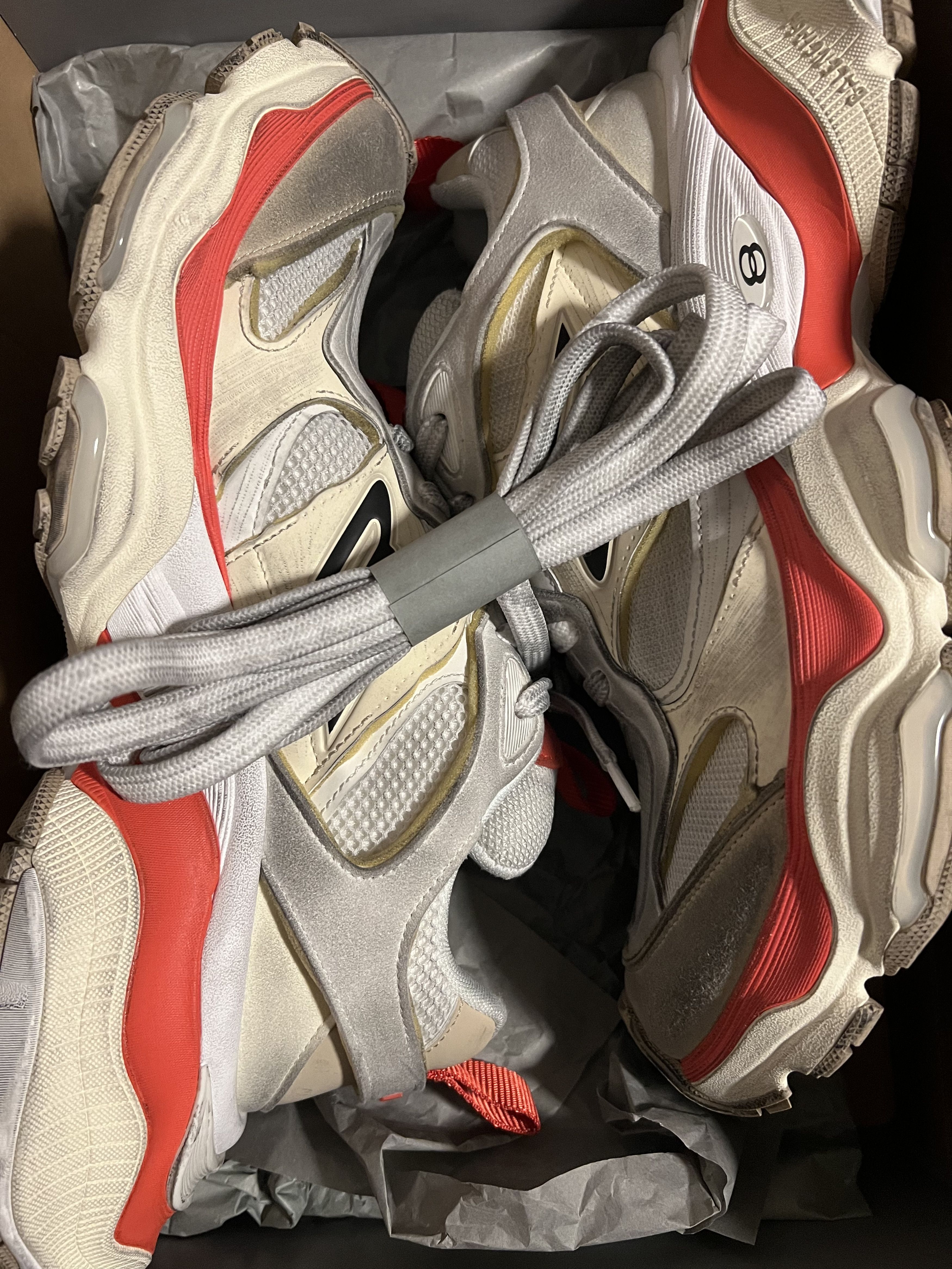 Balenciaga Balenciaga Cargo Sneakers - White/Red Size US 11 / EU 44 - 3 Thumbnail