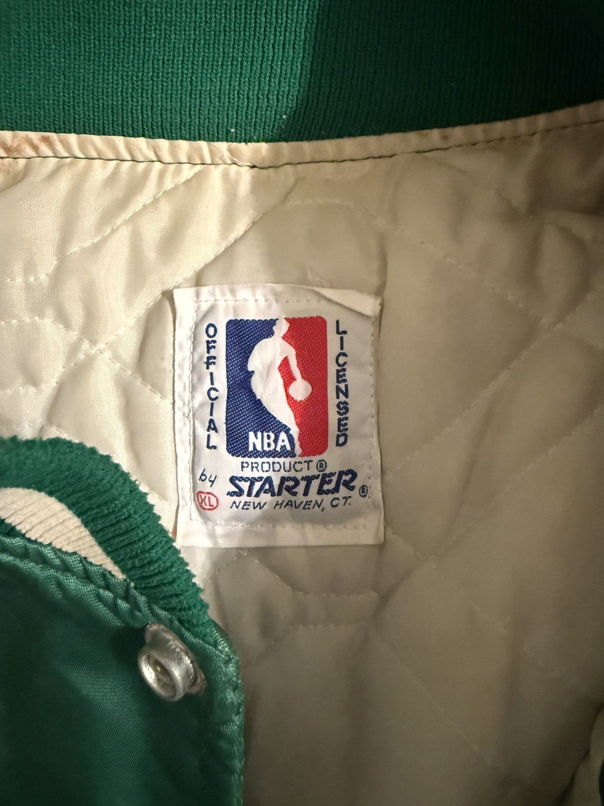 Starter Vintage 90s Boston Celtics Starter Satin Jacket Embroidered Size US XL / EU 56 / 4 - 2 Thumbnail