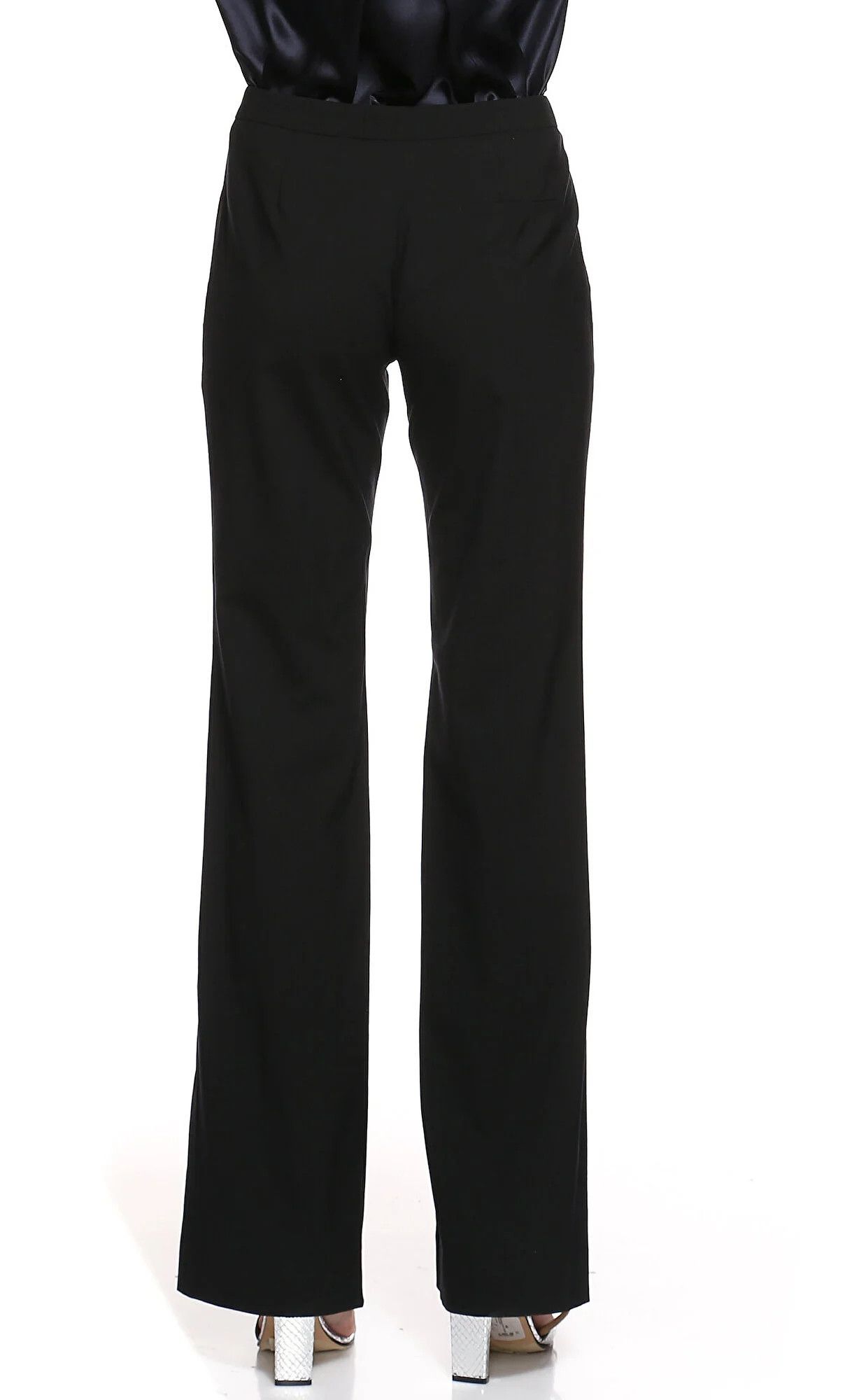 Viktor & Rolf VIKTOR & ROLF solid black wool wide leg dress pants 8 44 Size 30" / US 8 / IT 44 - 3 Thumbnail