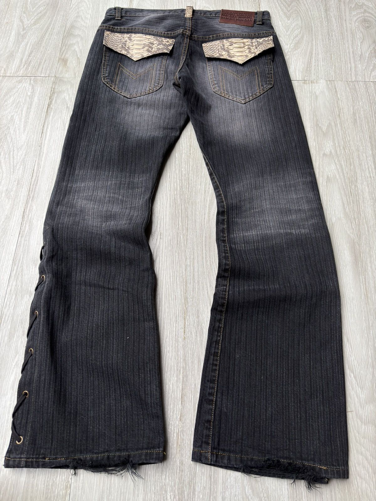 GOSTAR DE FUGA MORGAN HOMME (real) Phyton lace up flare jeans Size US 28 / EU 44 - 5 Thumbnail