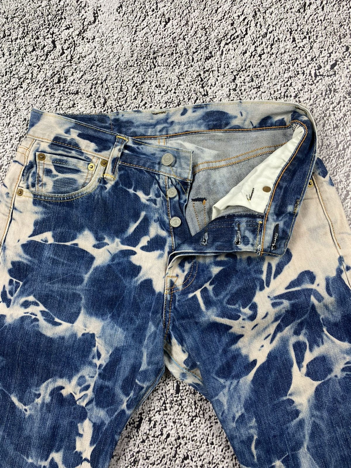 Levi's Vintage Y2K Levi’s 501 tie dye denim jeans streetwear 30 Size US 30 / EU 46 - 3 Thumbnail