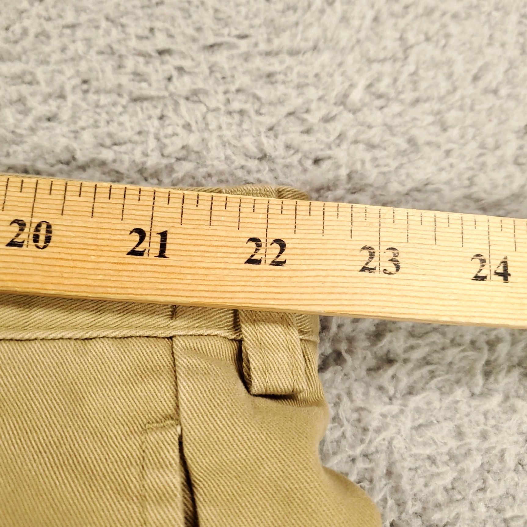 Vintage LL Bean Pant Mens 46x30 Chino Cotton Pleated Lined Comfort Waist Beige Size US 30 / EU 46 - 2 Thumbnail