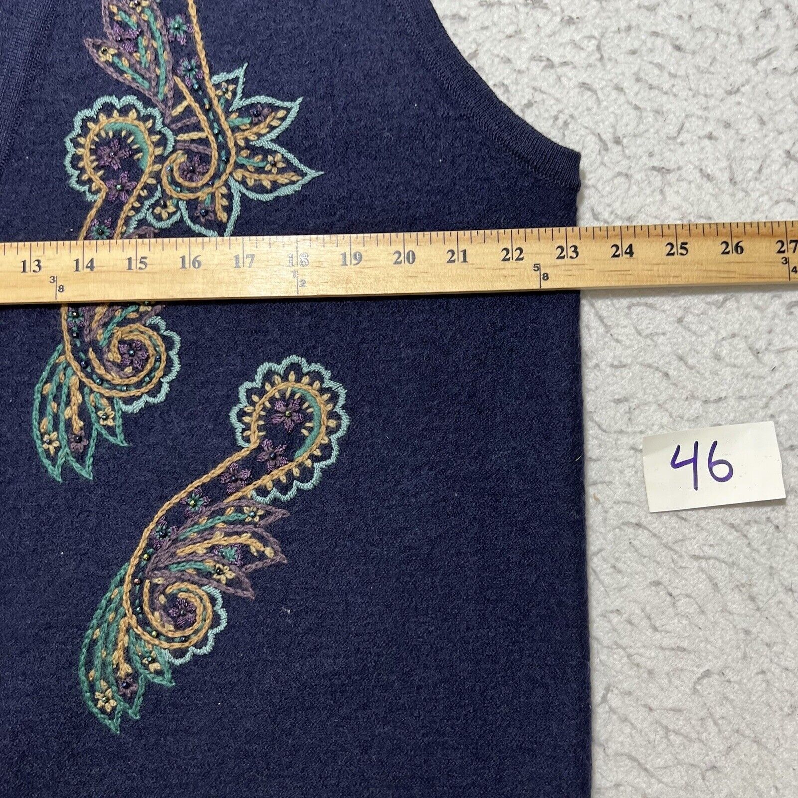 Vintage Vintage Koret Wool Cardigan Sweater Vest Embroidery V-Neck Size L / US 10 / IT 46 - 6 Thumbnail