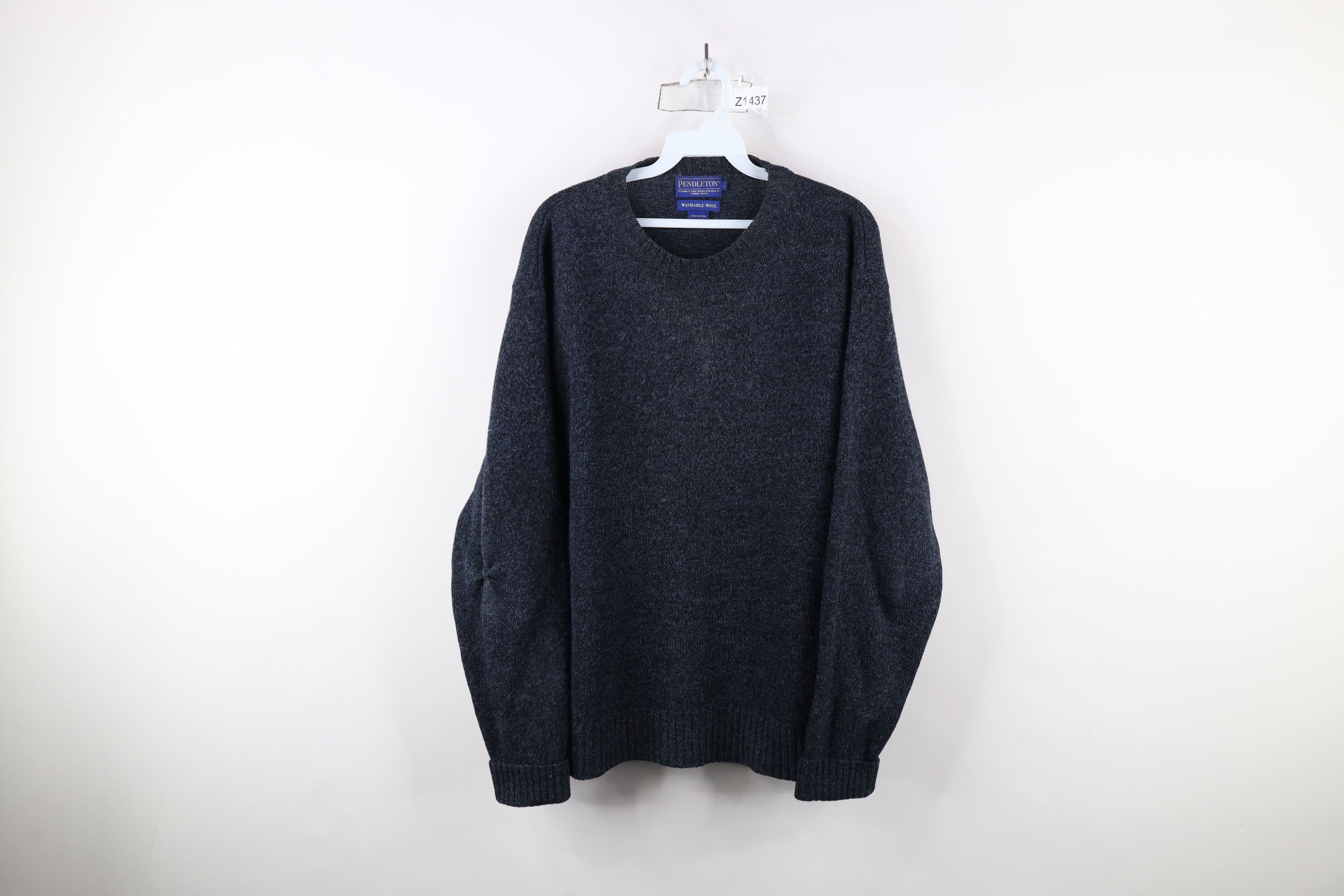 Pendleton × Vintage Vintage Pendleton Washable Wool Knit Crewneck Sweater Blue Size US L / EU 52-54 / 3 - 1 Thumbnail