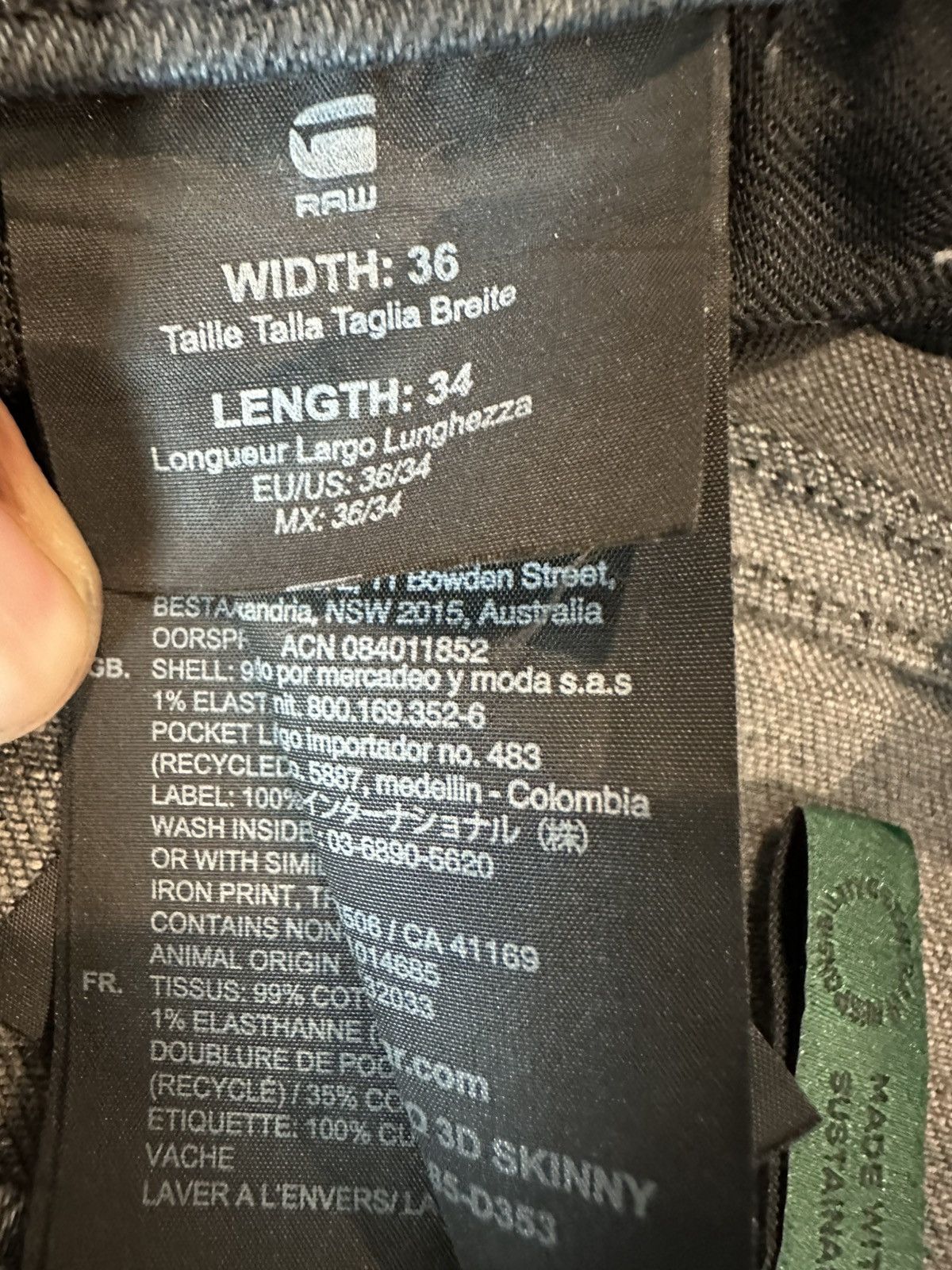 G-Star denim cargo 3d skinny