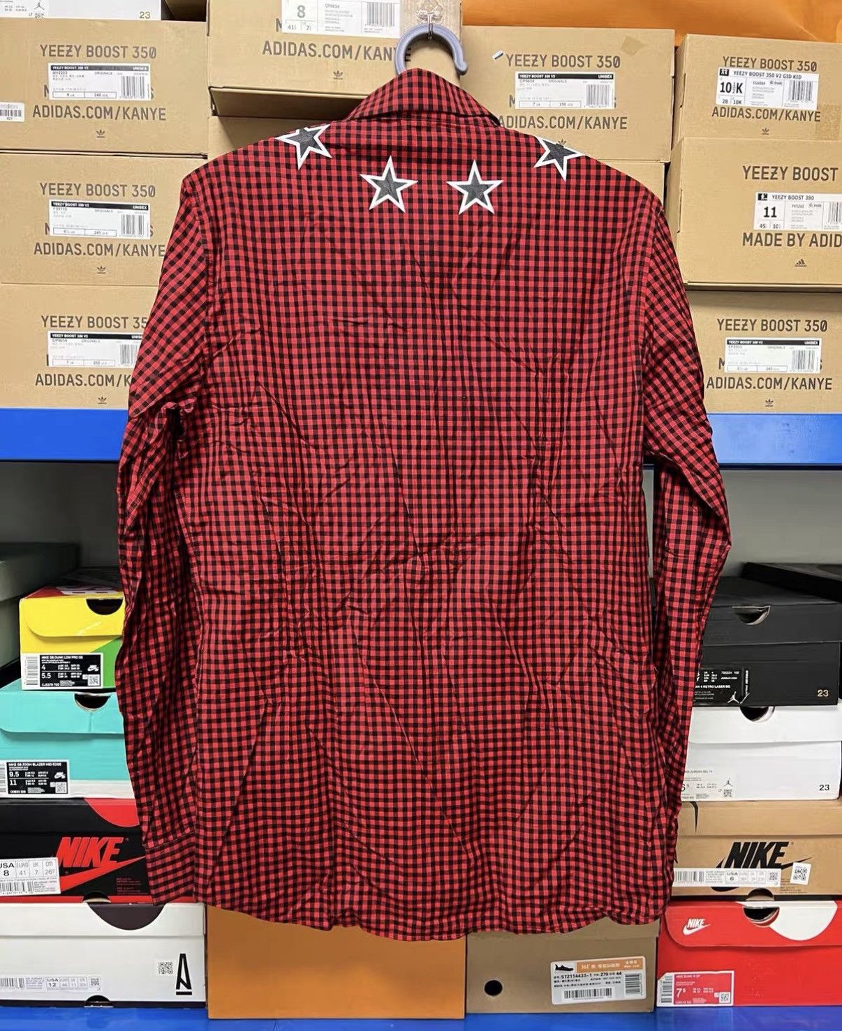 Givenchy Givenchy Red Plaid Long Sleeve Shirt with Star Motif J42 Size US M / EU 48-50 / 2 - 2 Thumbnail