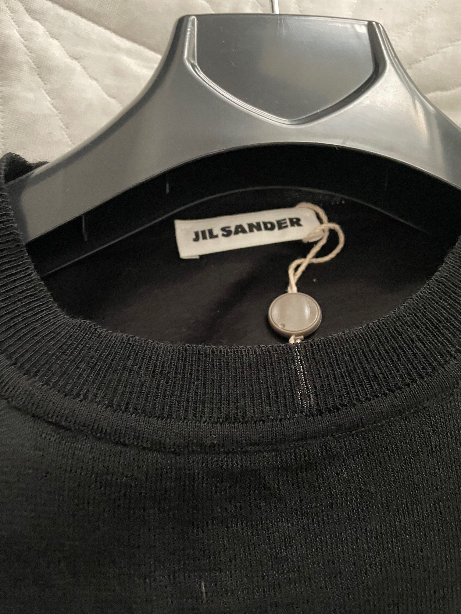Jil Sander Jil Sander Black wool and cotton boxy t-shirt size 46 S Size US S / EU 44-46 / 1 - 8 Thumbnail