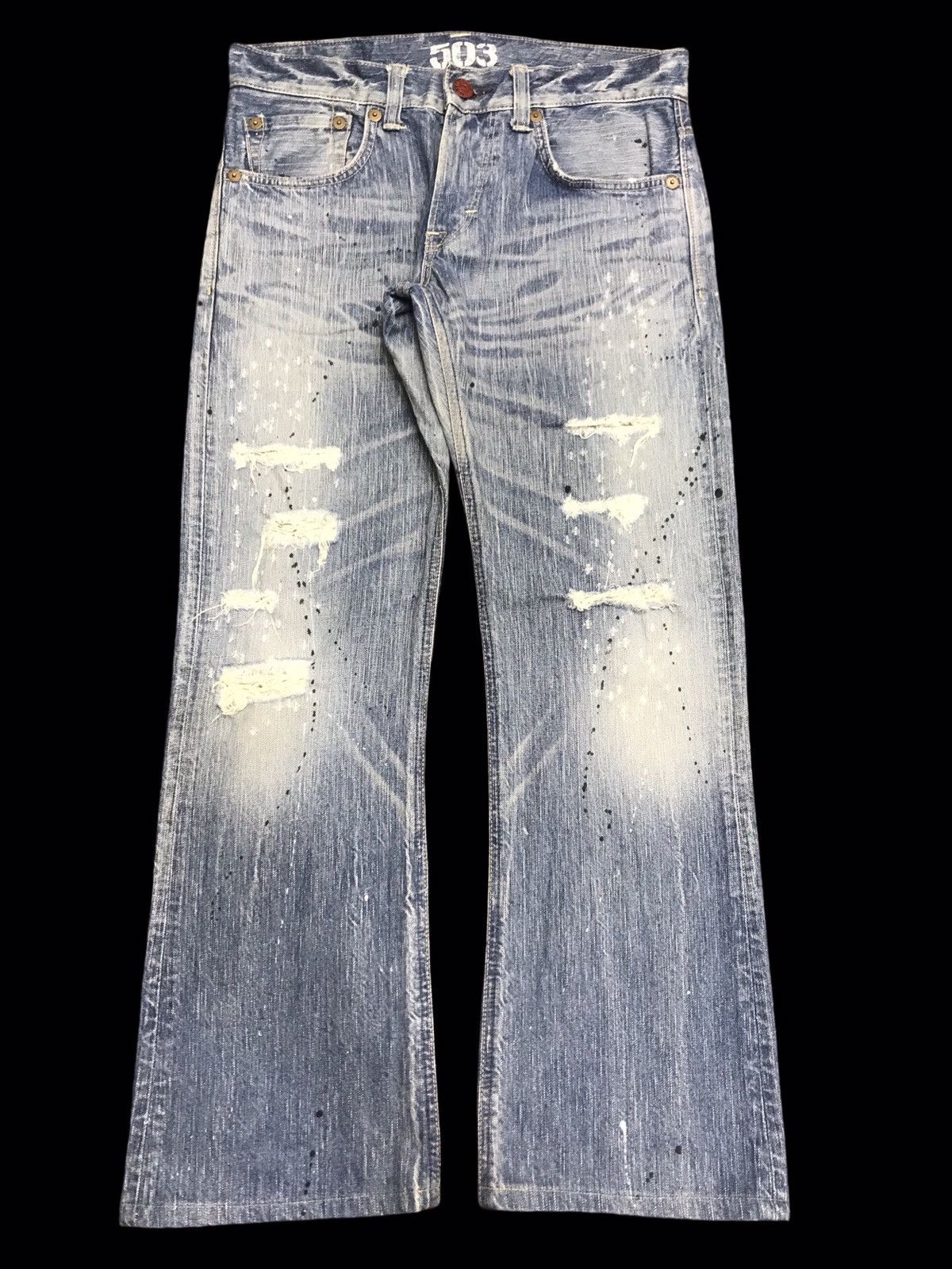 Edwin 💥BOOTCUT💥ARCHIVAL EDWIN DISTRSSD PAINT SPLATTER DENIM F170 Size US 32 / EU 48 - 7 Thumbnail