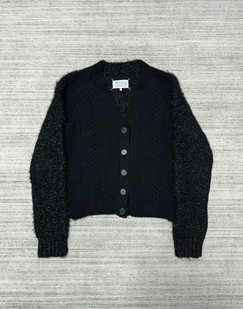 Maison Margiela Maison Margiela Black wool cardigan silver velvet sequin sw Size US S / EU 44-46 / 1 - 1 Thumbnail