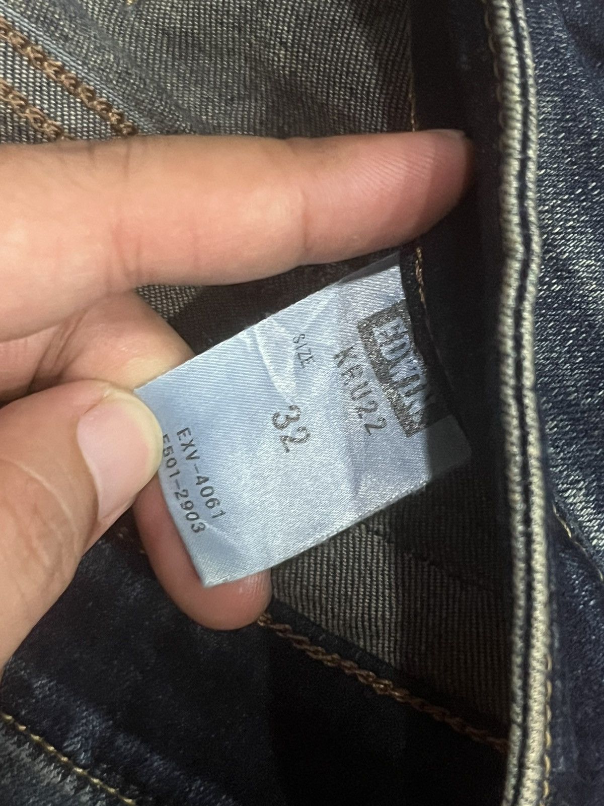 Balmain Vintage Japanese Brand Edwin Pure Dark Blue Wash Biker Jeans Size US 32 / EU 48 - 17 Thumbnail
