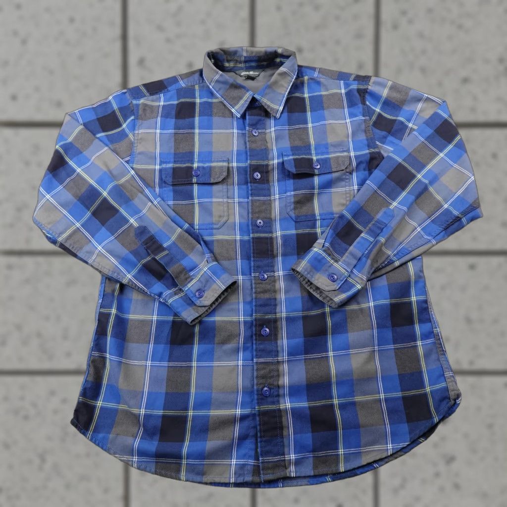 Eddie Bauer Eddie Bauer Shirt Mens L Blue Gray Travex Long Sleeve Button Up Outdoor Hiking Plaid N/A Size US L / EU 52-54 / 3 - 1 Thumbnail