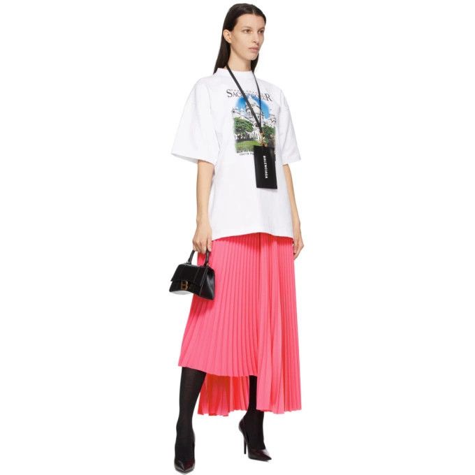Balenciaga o1y0625 Midi Skirt in Fuchsia Size 27" / US 4 / IT 40 - 4 Thumbnail