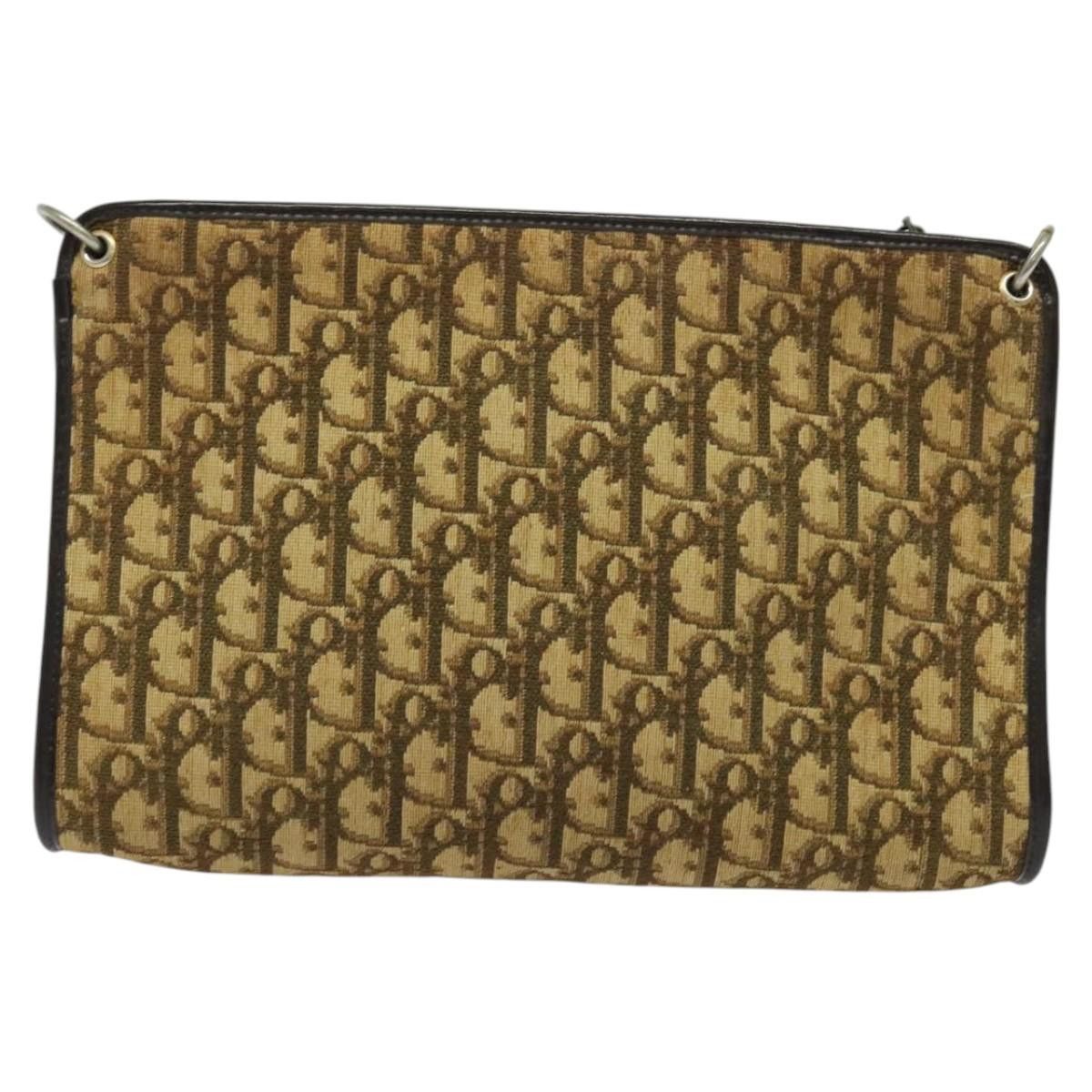 Dior DIOR Trotter Canvas Shoulder Bag Brown Gold Size ONE SIZE - 3 Thumbnail