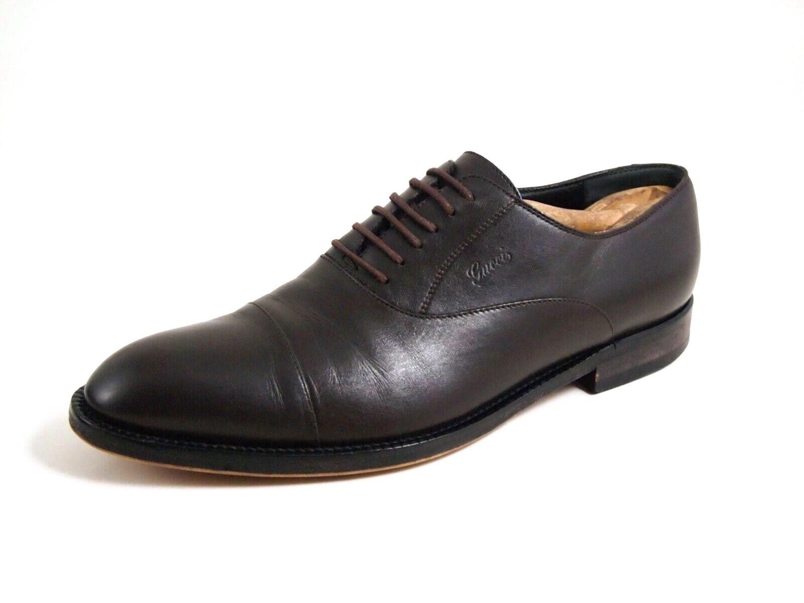Gucci Gucci Cap Toe Derby Oxfords Brown Leather EU 41 US 8 $680 Size US 8 / EU 41 - 1 Thumbnail