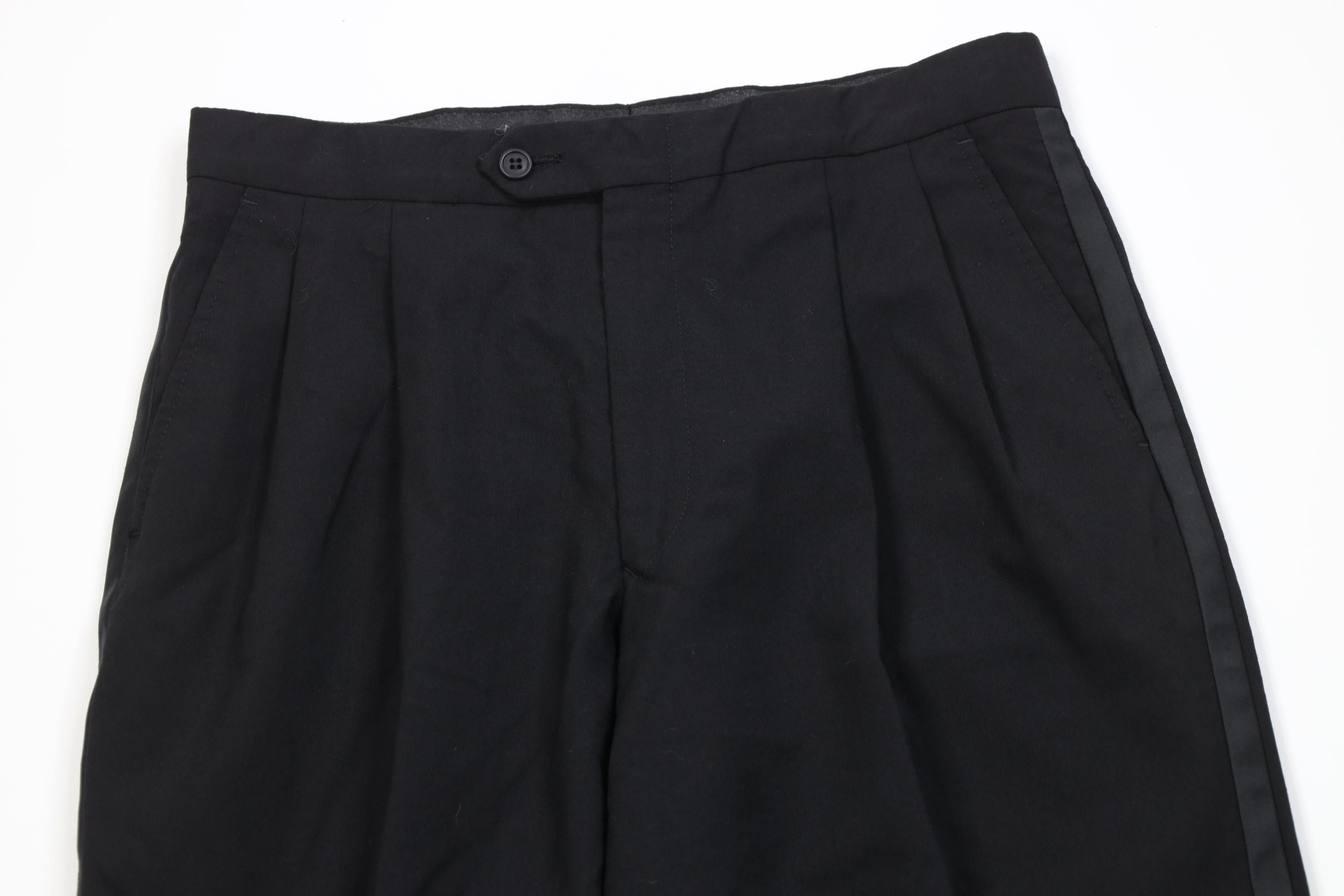 Vintage Vintage 90s Streetwear Tuxedo Wedding Prom Pants Wide Leg Size US 32 / EU 48 - 2 Thumbnail
