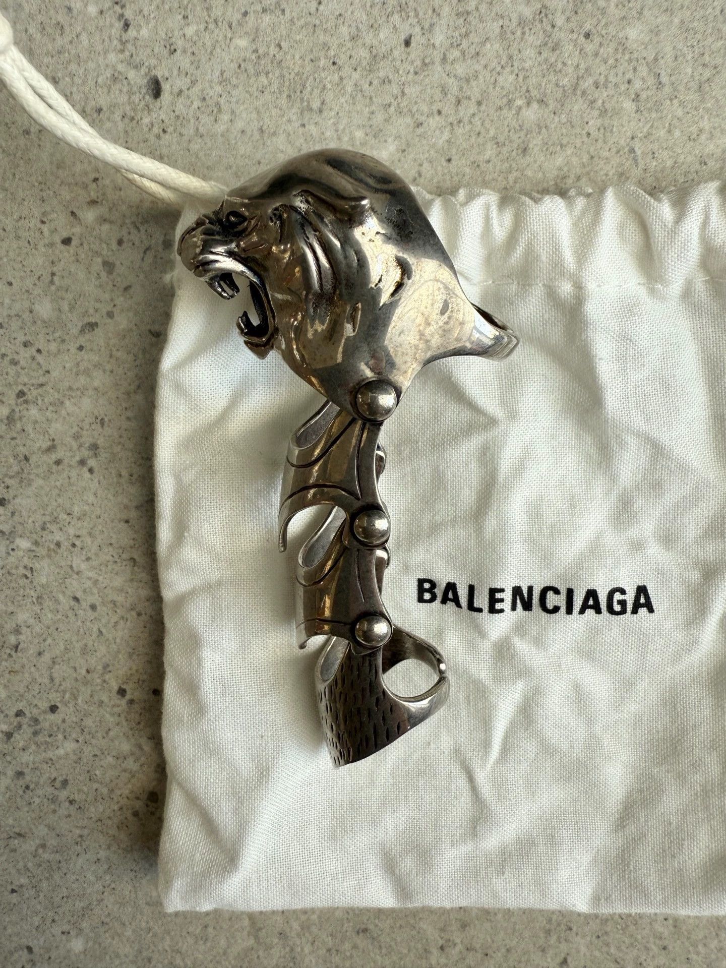 Balenciaga Balenciaga Tiger Head Armour Ring M Size ONE SIZE - 2 Thumbnail