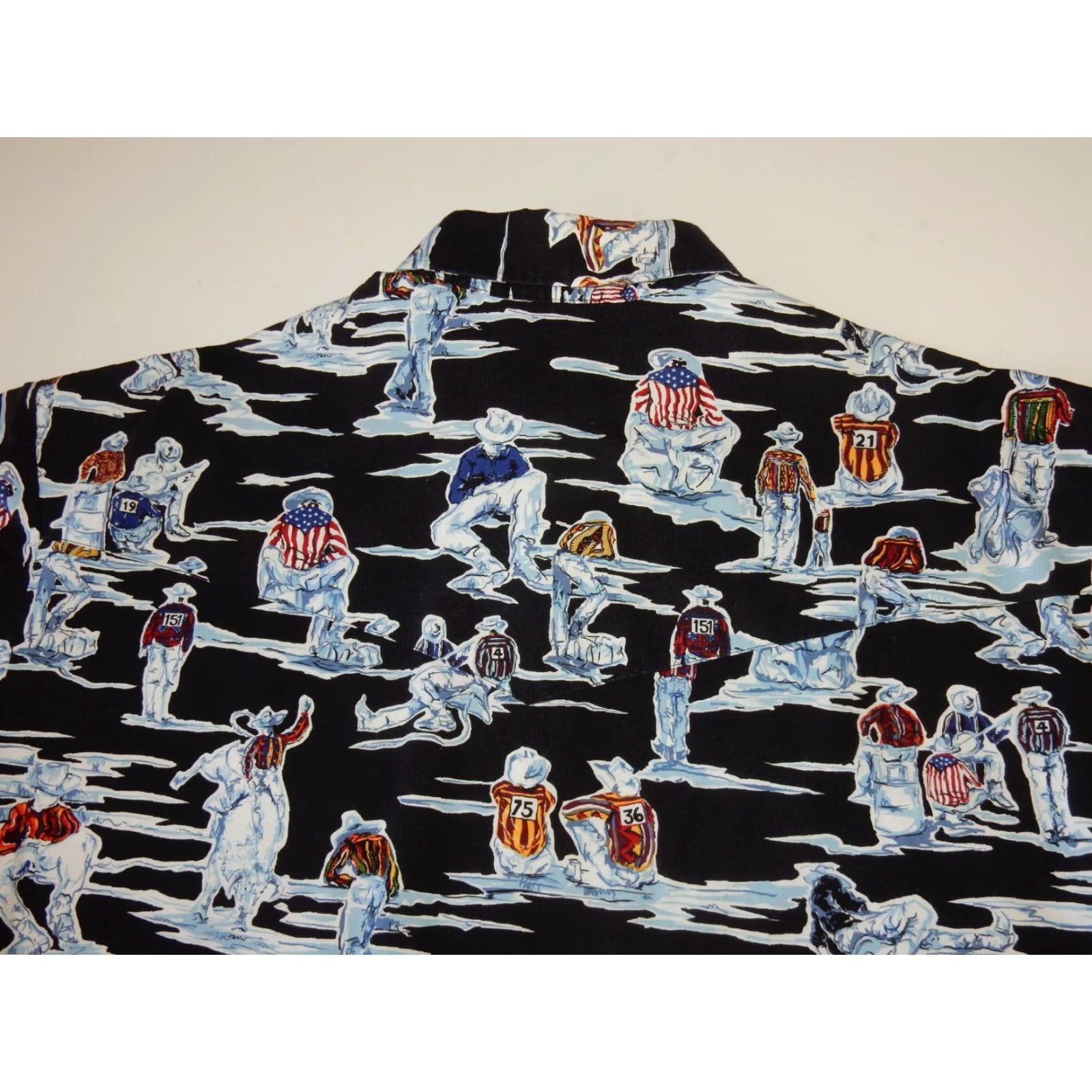 Vintage VINTAGE Panhandle Slim Men's Cowboy Shirt Short Sleeve Size Large Black Rodeo 80s Size US L / EU 52-54 / 3 - 3 Thumbnail