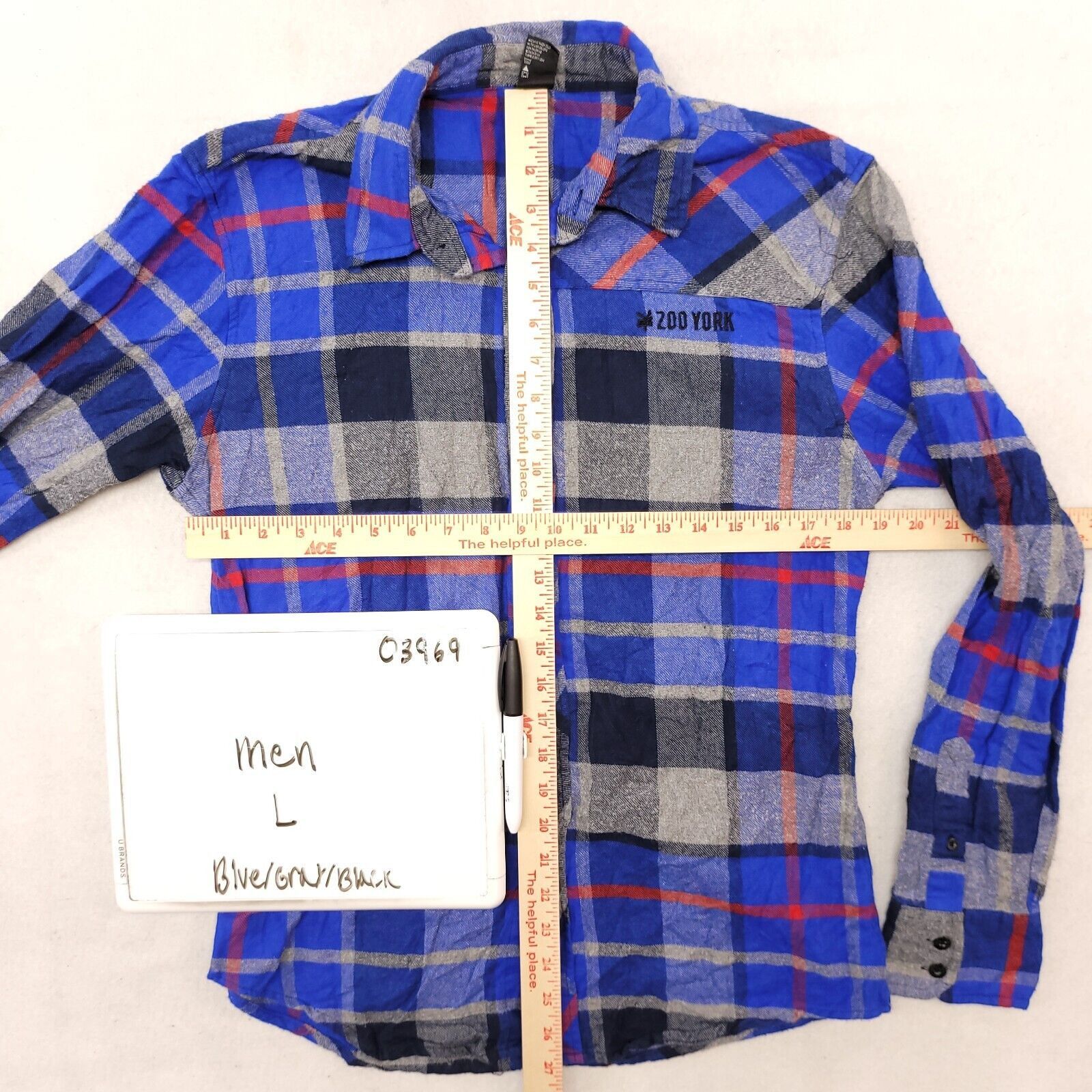 Zoo York Zoo York Madras Flannel Shirt Mens Size Large L Blue Black Size US L / EU 52-54 / 3 - 6 Thumbnail