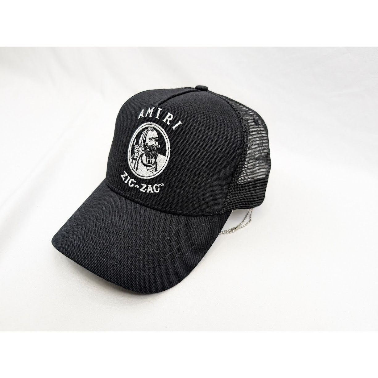 Amiri o1rshd1 Q:5 / Size: OS / Zig Zag Trucker Hat / Cap in Black Size ONE SIZE - 5 Thumbnail