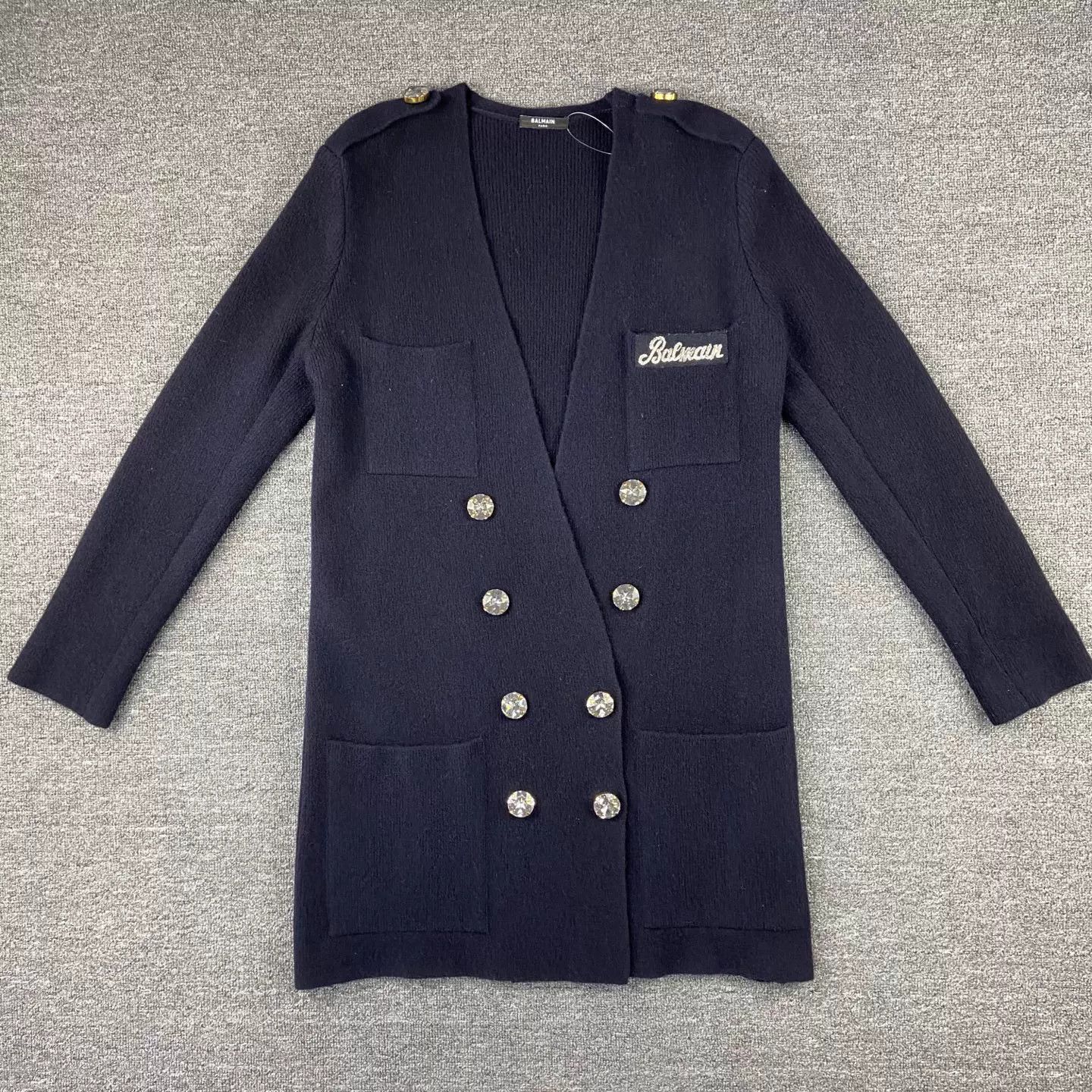Balmain black rhinestone cardigan from Balmain Size US M / EU 48-50 / 2 - 1 Thumbnail
