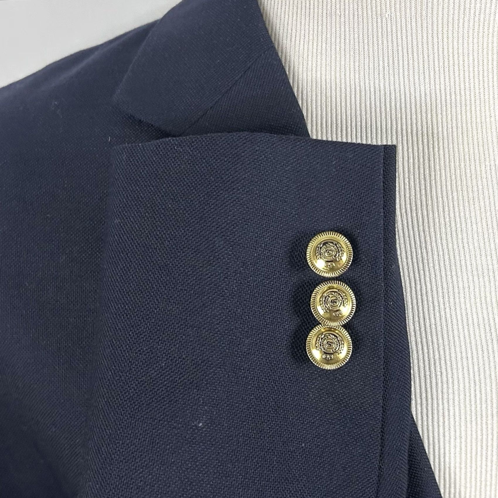 Stafford Stafford 50R Blazer Wool Blend Navy Blue Two Button Lined Vented Mens Blazer Size 50R - 5 Thumbnail