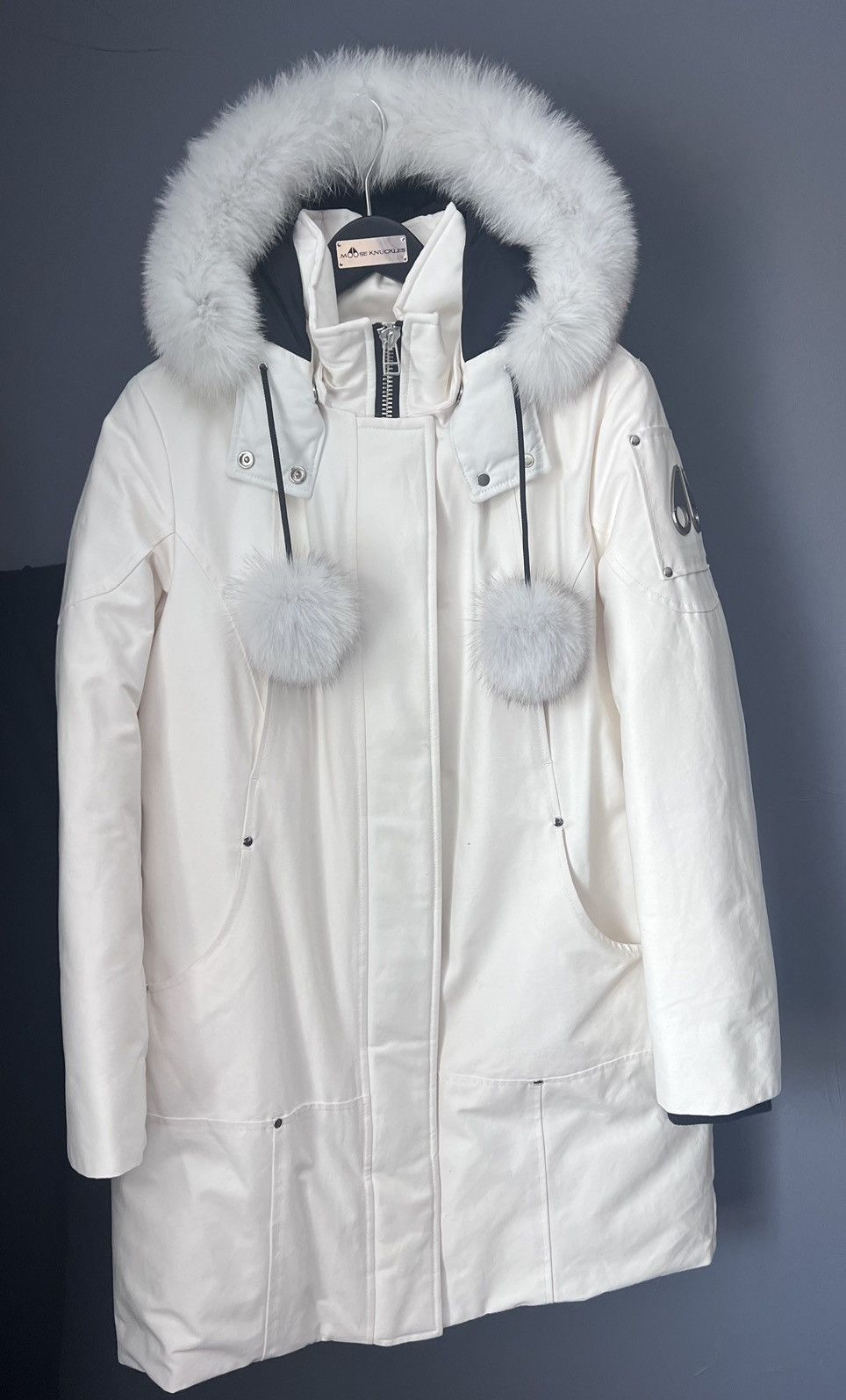 image of Moose Knuckles Stirling Parka in White, Women's (Size XL)