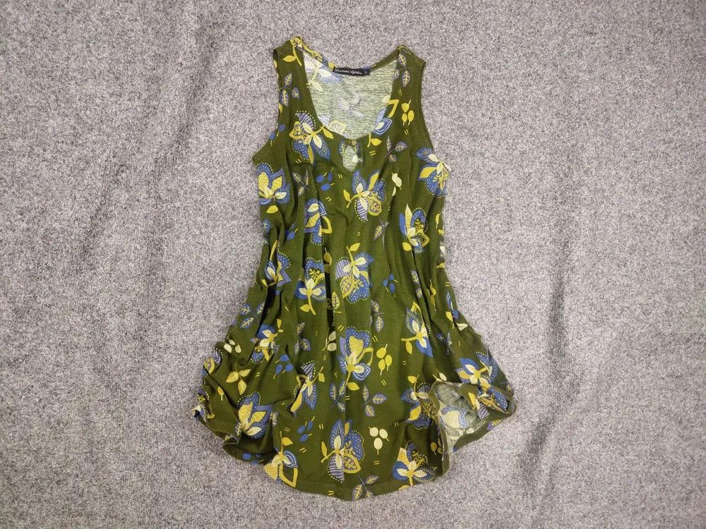 Gudrun Sjoden Gudrun Sjödén Design cotton Green Flower Pattern Tank dress Size S / US 4 / IT 40 - 1 Thumbnail