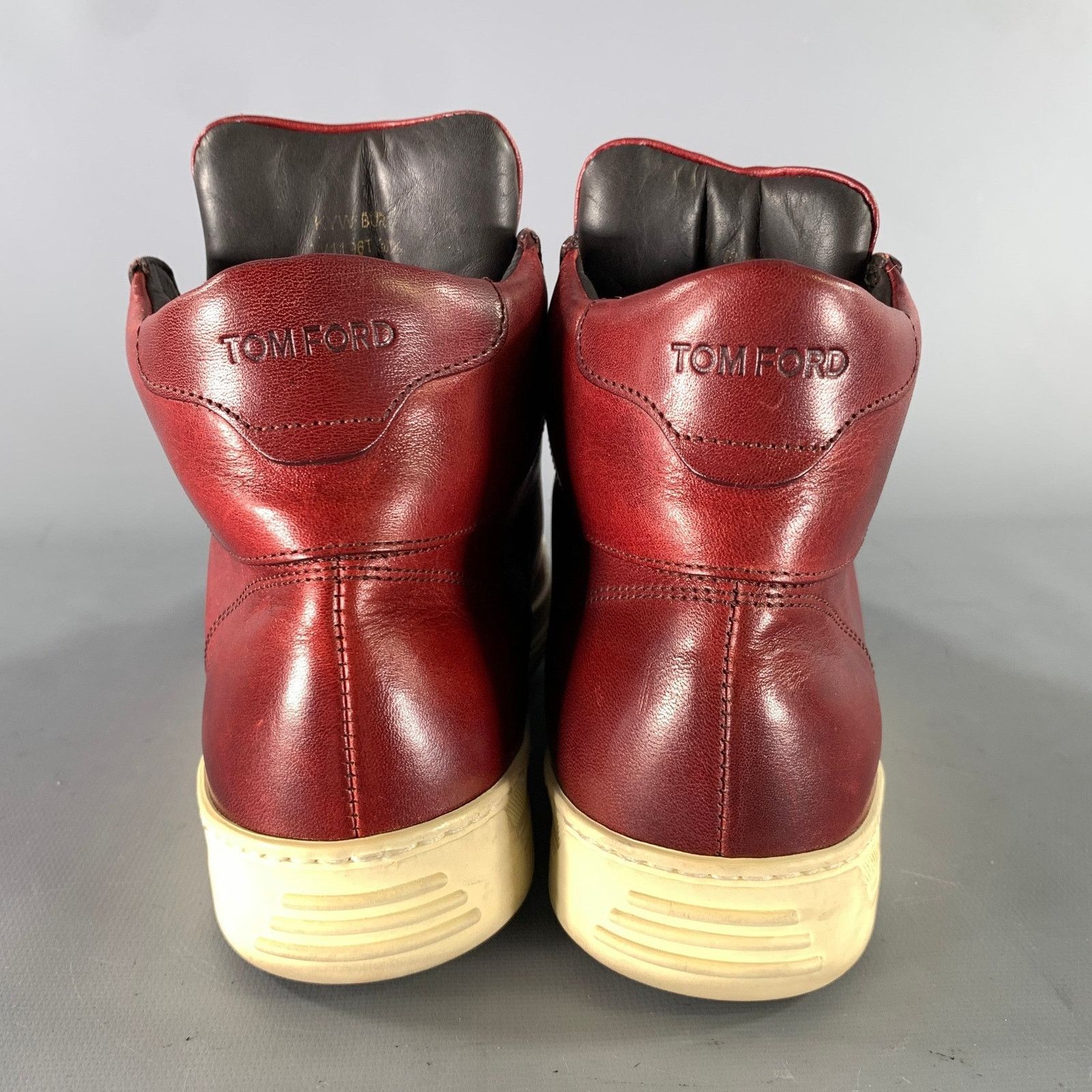 Tom Ford TOM FORD Size 6.5 Burgundy Leather High Top Sneakers Size US 6.5 / EU 39-40 - 3 Thumbnail