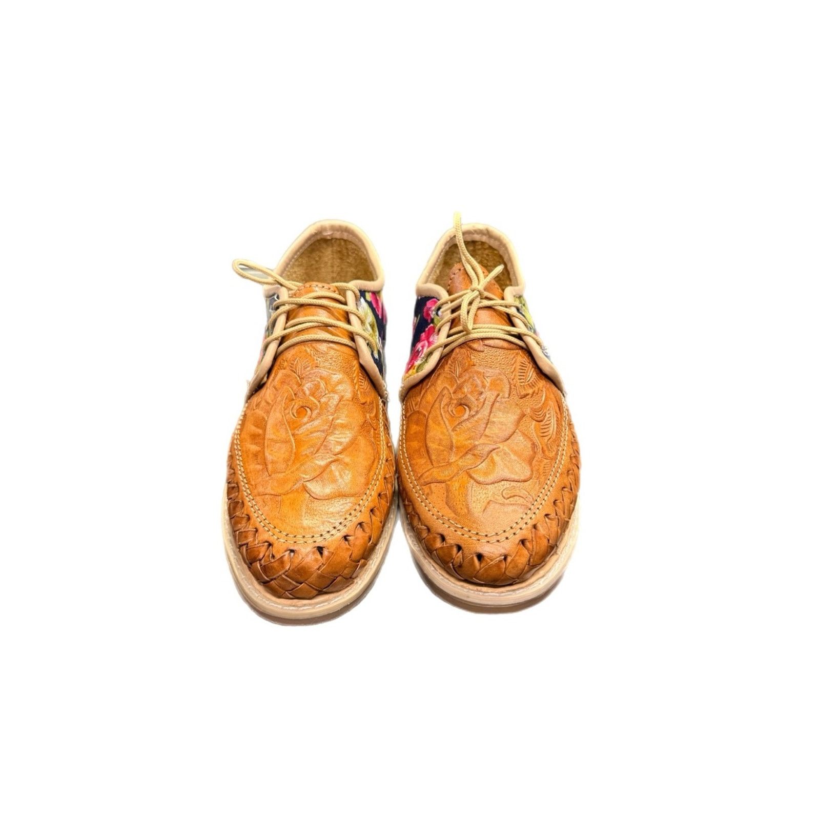 Vintage Handcrafted Floral Tooled Leather Oxford Shoes Size US 8 / IT 38 - 1 Thumbnail