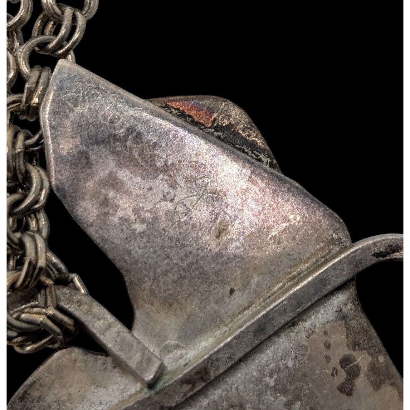 Handmade Vintage 1996 Artisan Brutalist Abstract Sterling Pendant Nec Size ONE SIZE - 4 Thumbnail