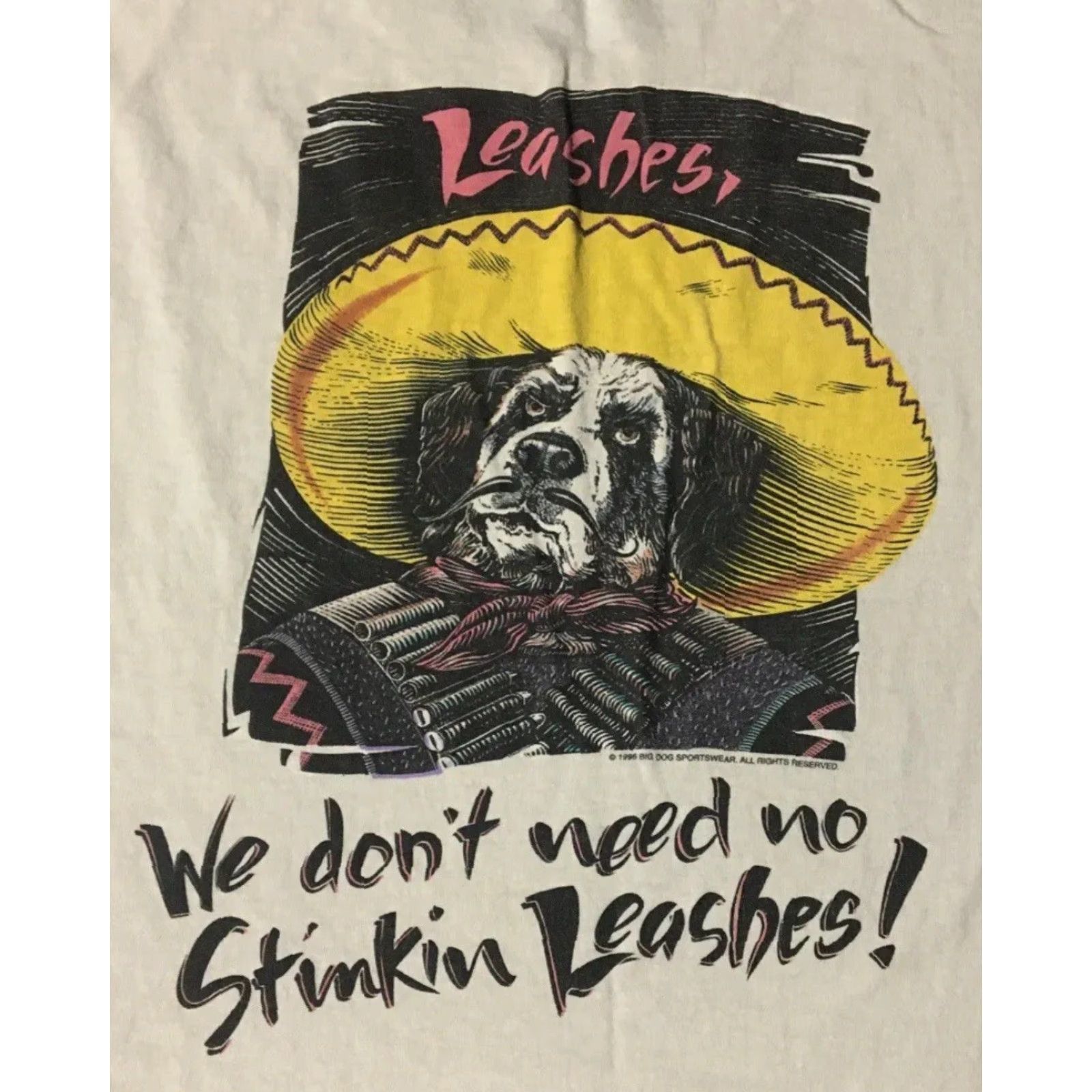 Vintage Vtg Big Dogs We Dont Need Leashes Faded Distress Shirt XXL Funny Animal Grunge Size US XXL / EU 58 / 5 - 3 Thumbnail