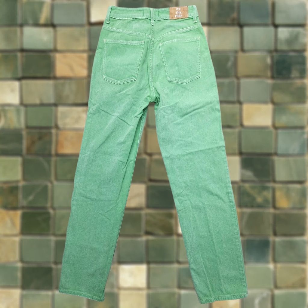 Vintage We the Free Pacifica High Rise Slim Straight Jeans size 26x30 Green Boho Coastal Mens Womens Girls Boys Size 26" / US 2 / IT 38 - 1 Thumbnail