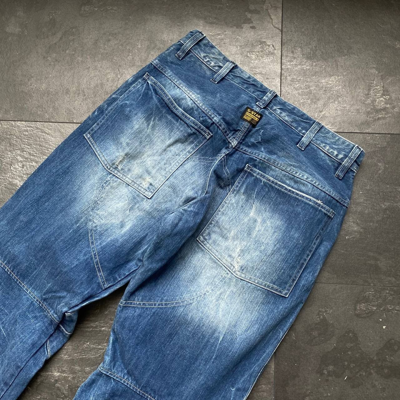 G-Star × Vintage Rare g star raw double knit blue denim jeans Size US 34 / EU 50 - 2 Thumbnail