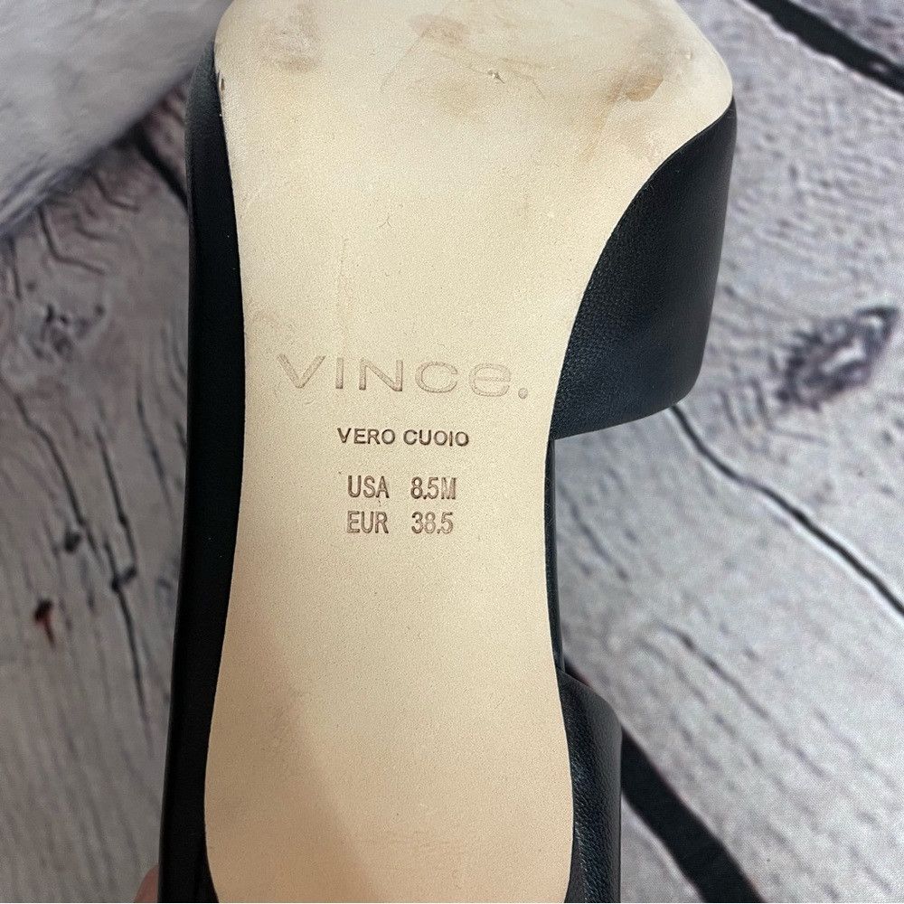 Vince New Vince Tiana Square Toe Black Leather Pump Size 8.5 Size US 8.5 / IT 38.5 - 8 Thumbnail