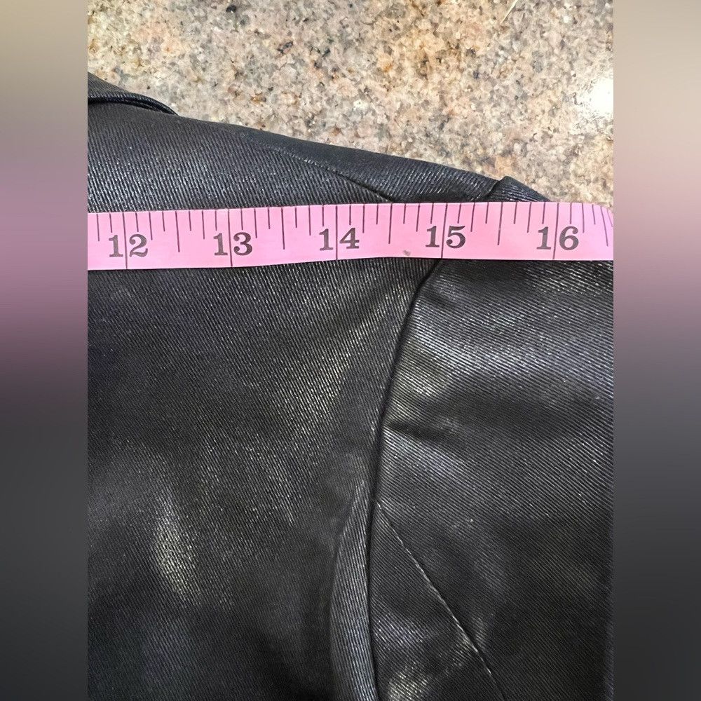 Other Poleci Black Glazed Leather Look Jacket NWT Size 4 Coated C Size L / US 10 / IT 46 - 8 Thumbnail