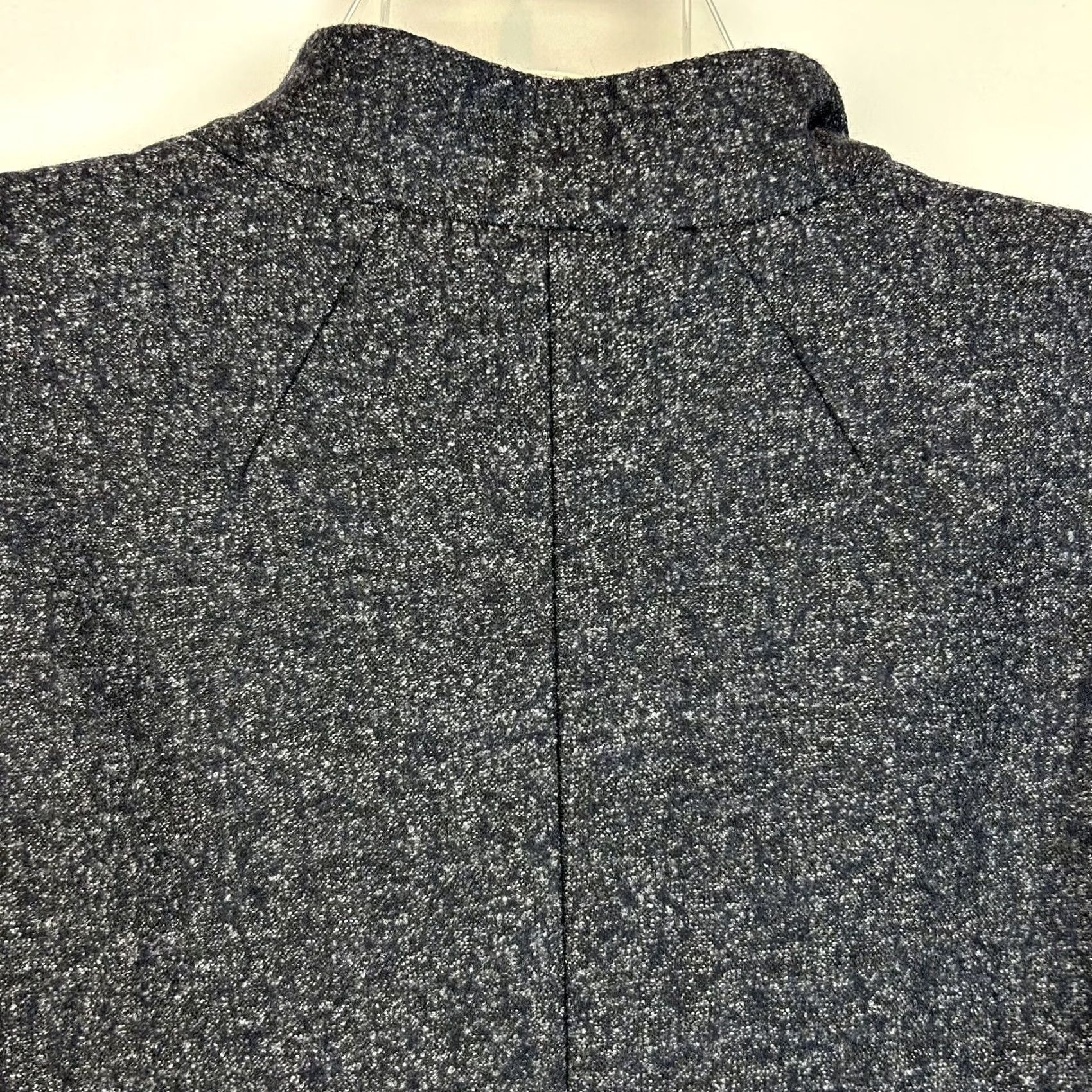 Ann Taylor Loft Suit Jacket Blazer Womens 12 Navy Wool Blend Mandarin Collar Snap Size XL / US 12-14 / IT 48-50 - 7 Thumbnail