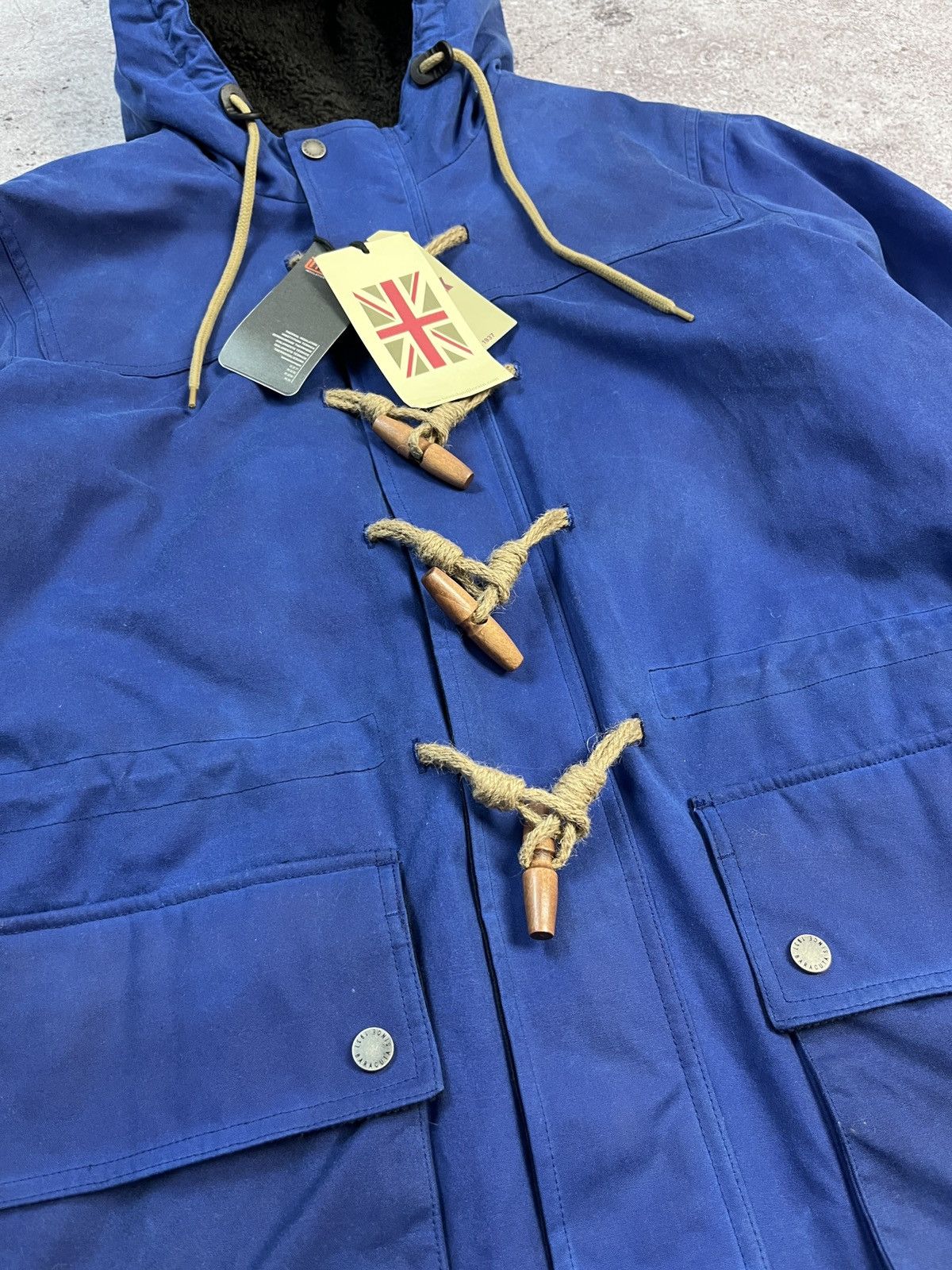 Baracuta Waxed Duffle Coat Deep Cobalt Size US L / EU 52-54 / 3 - 9 Thumbnail