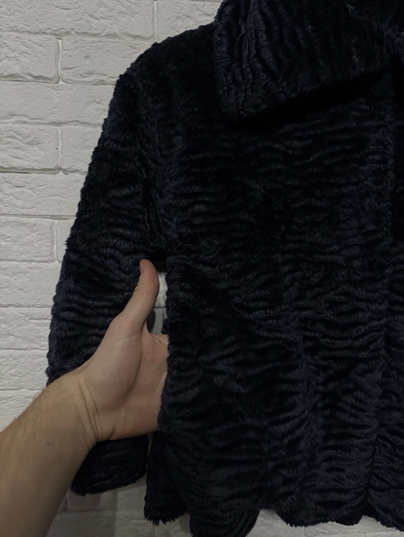Diesel Diesel Dark Navy Textured Short Fur Coat Astrakhan Style Y2K Size S / US 4 / IT 40 - 11 Thumbnail