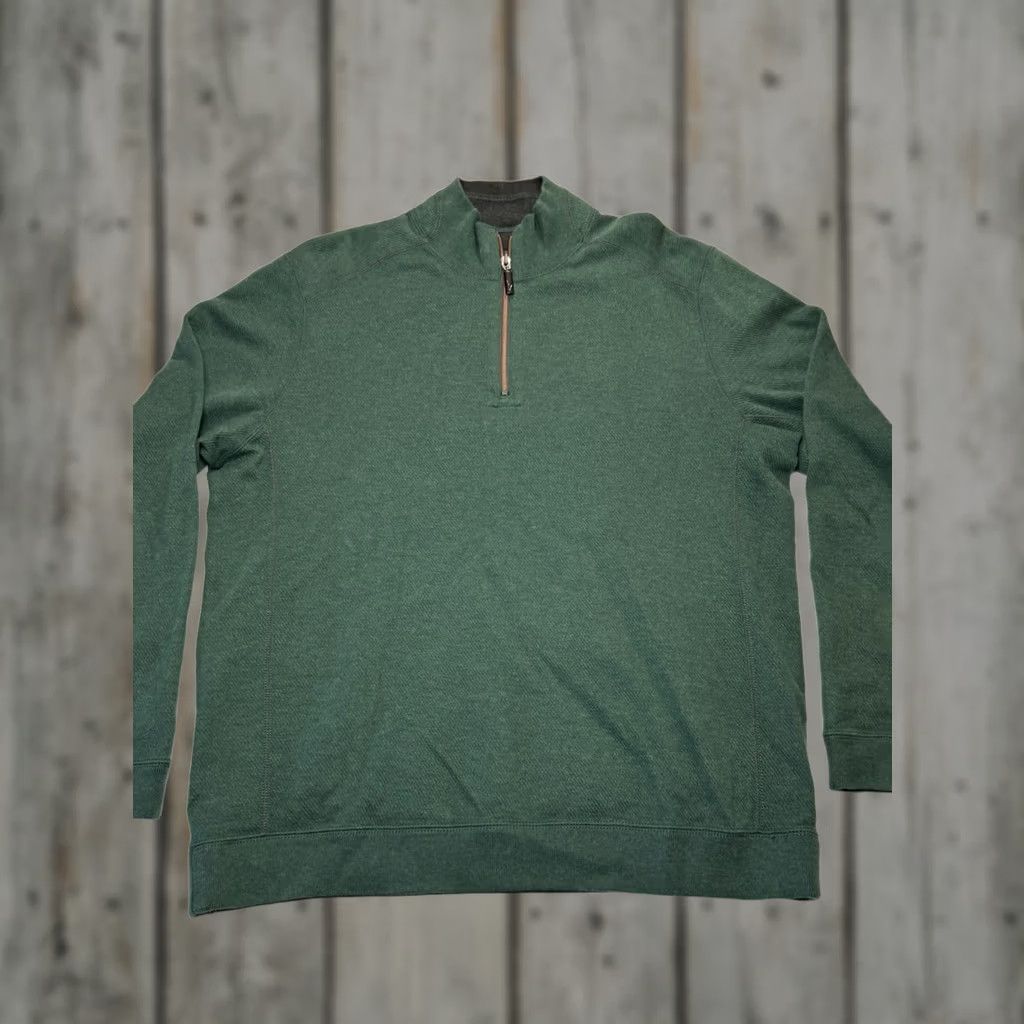 Tommy Bahama VINTAGE Tommy Bahama Flipshore 1/4 Zip Reversible Sweatshirt Green & Gray Mens Large Size US L / EU 52-54 / 3 - 1 Thumbnail