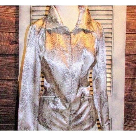 Other Weekends by Chico’s Sz 0 Snakeskin Pattern Jacket Size XS / US 0-2 / IT 36-38 - 2 Thumbnail