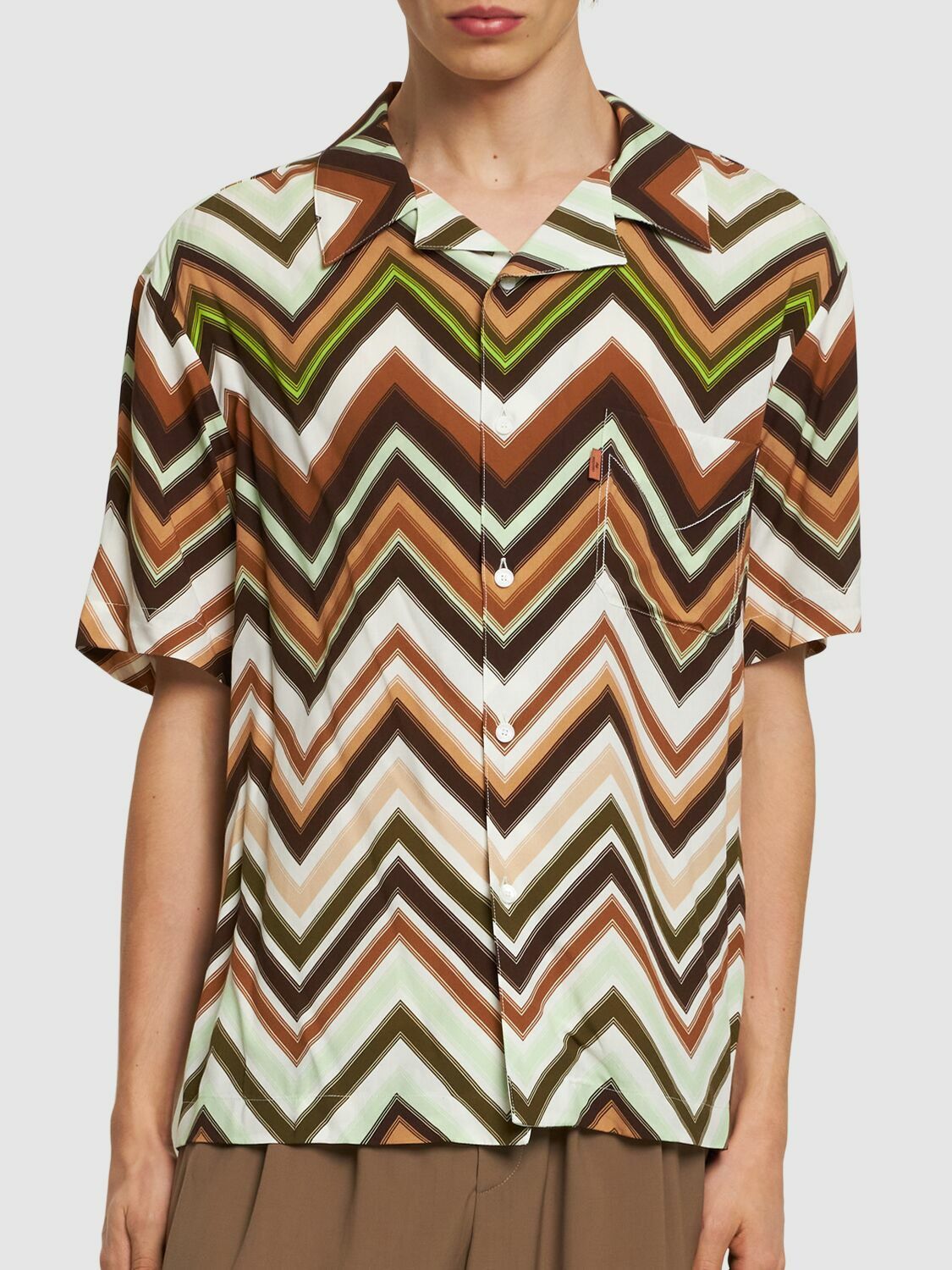 Missoni o1mle1025 Short Sleeve Shirt in Multicolor Size US M / EU 48-50 / 2 - 2 Thumbnail