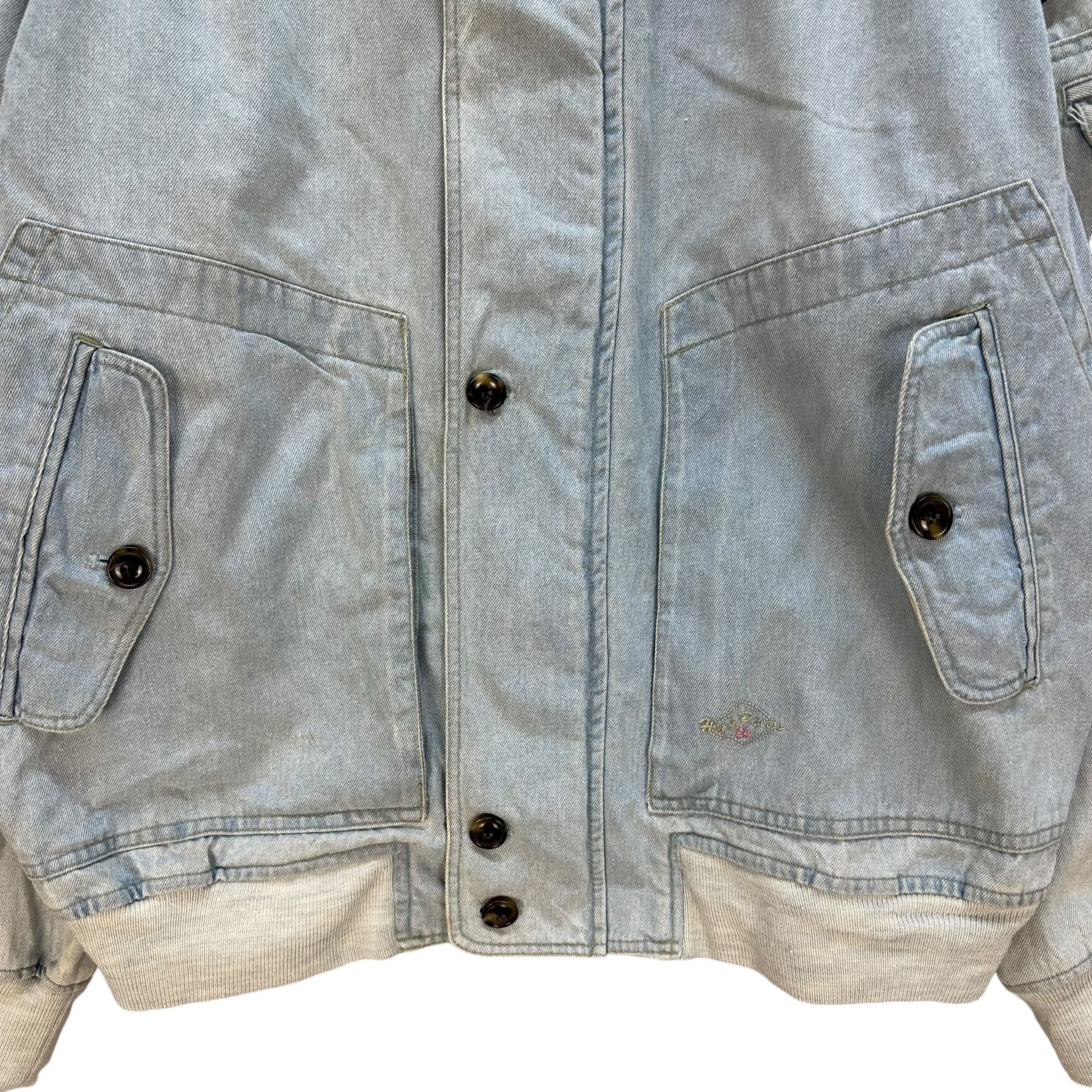 Vintage 90's HORSE POWERS 24 Denim Bomber Jacket #A60-1389 Size US XL / EU 56 / 4 - 3 Thumbnail