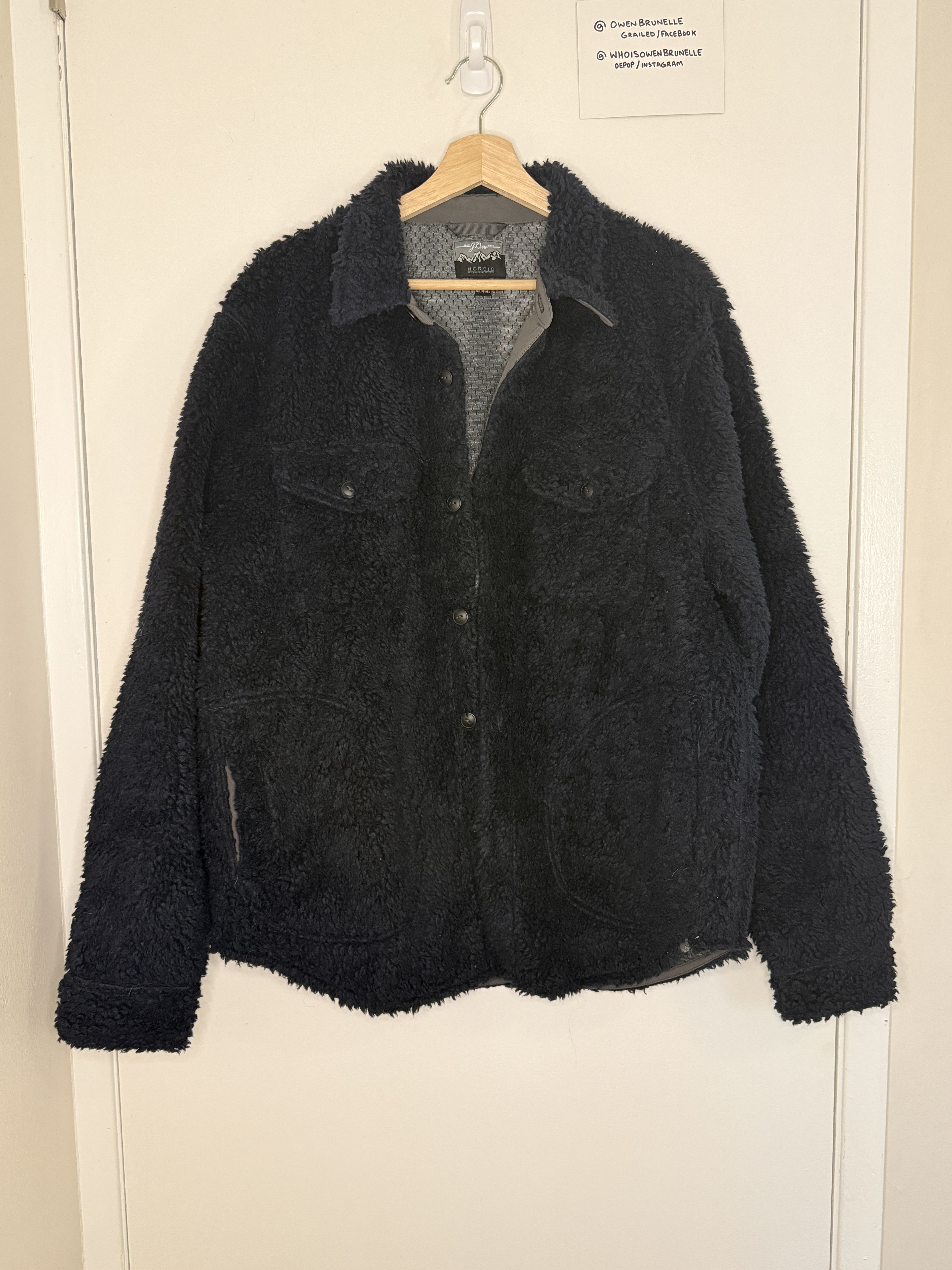 J.Crew J.Crew Nordic Sherpa Fleece Shirt Jacket L Black Size US L / EU 52-54 / 3 - 1 Thumbnail